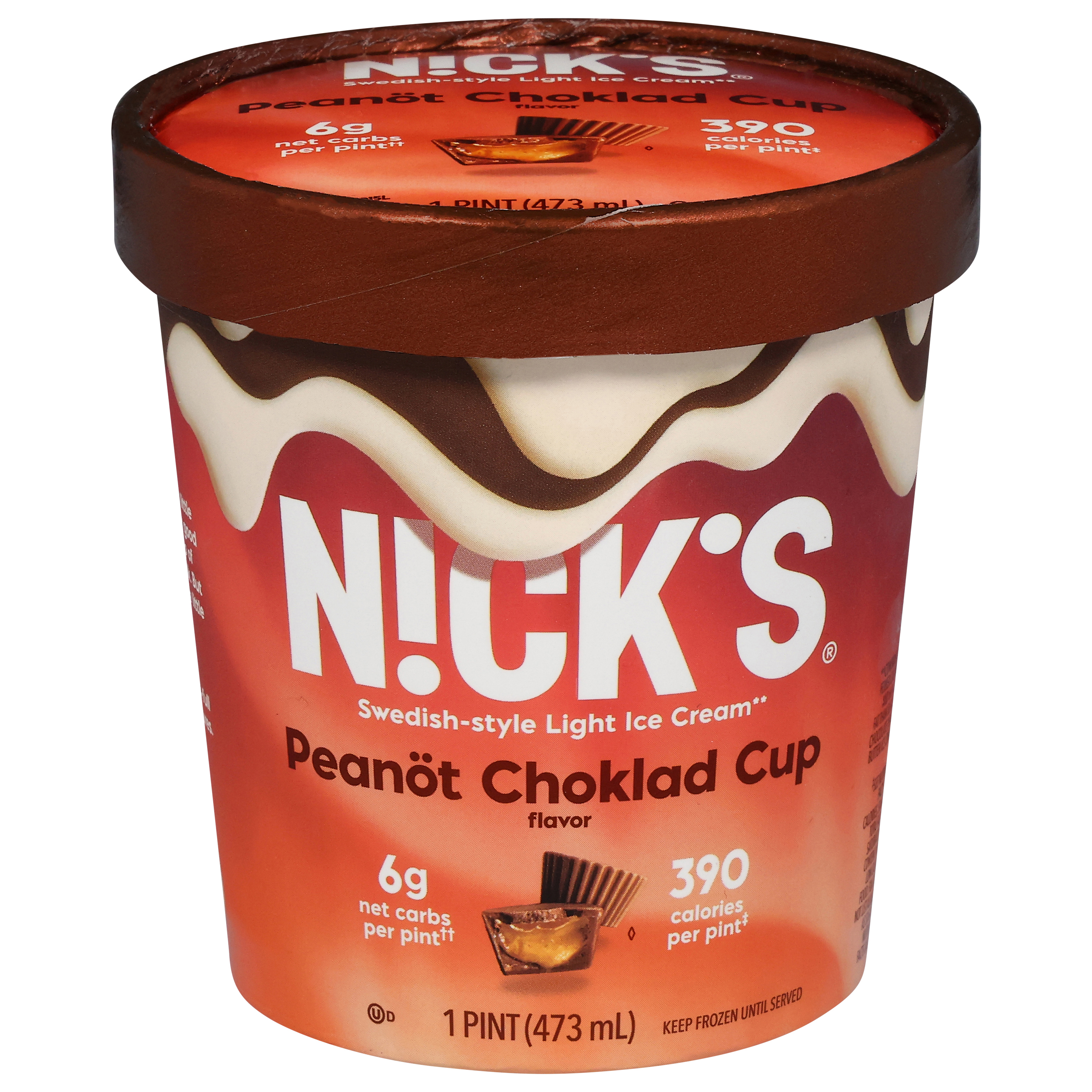 Nick's Light Swedish-Style Peanot Choklad Cup Flavor Ice Cream