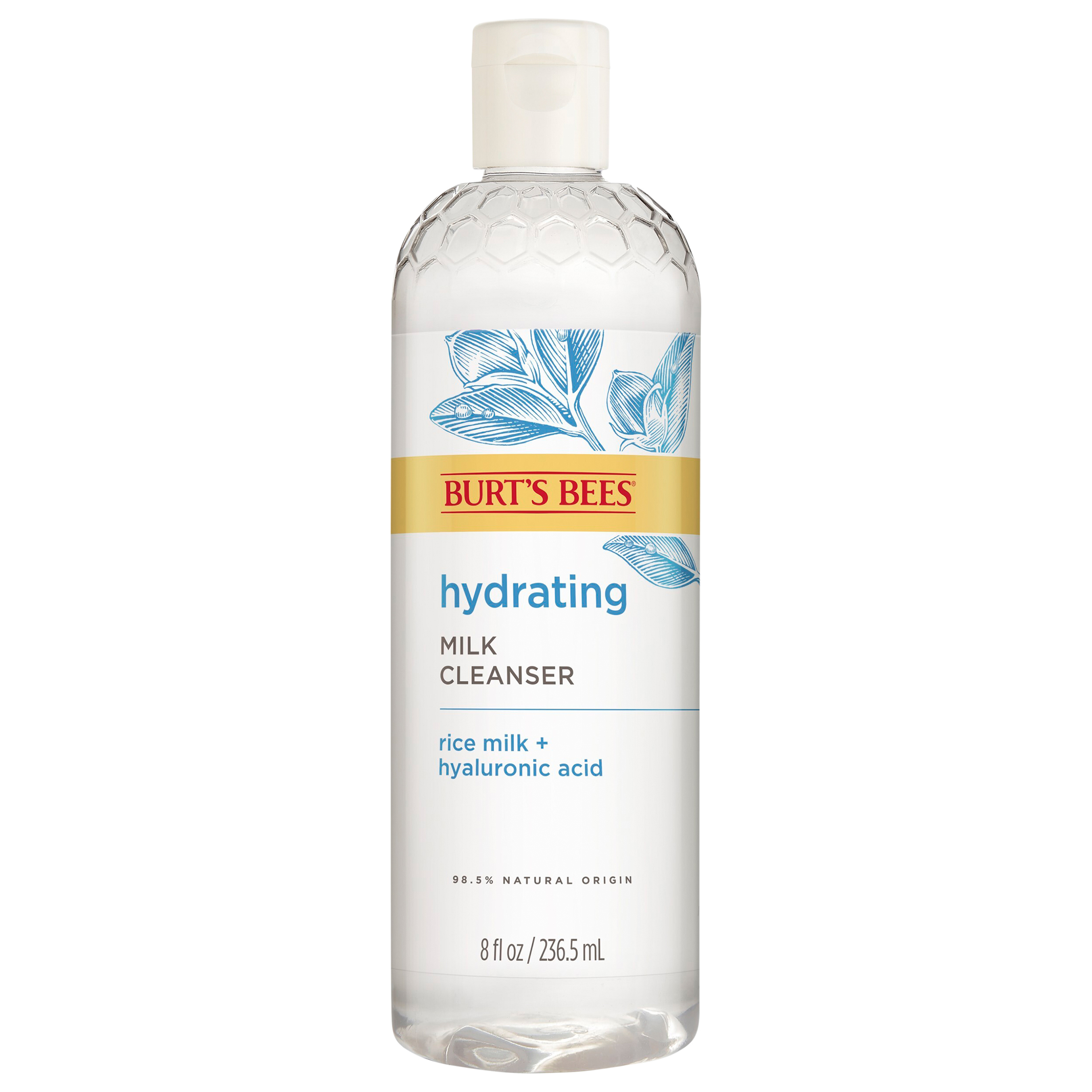 Burt’s Bees® Hydrating Milk Cleanser with Rice Milk and Hyaluronic Acid, 98.5% Natural Origin, 8 Fluid Ounces
