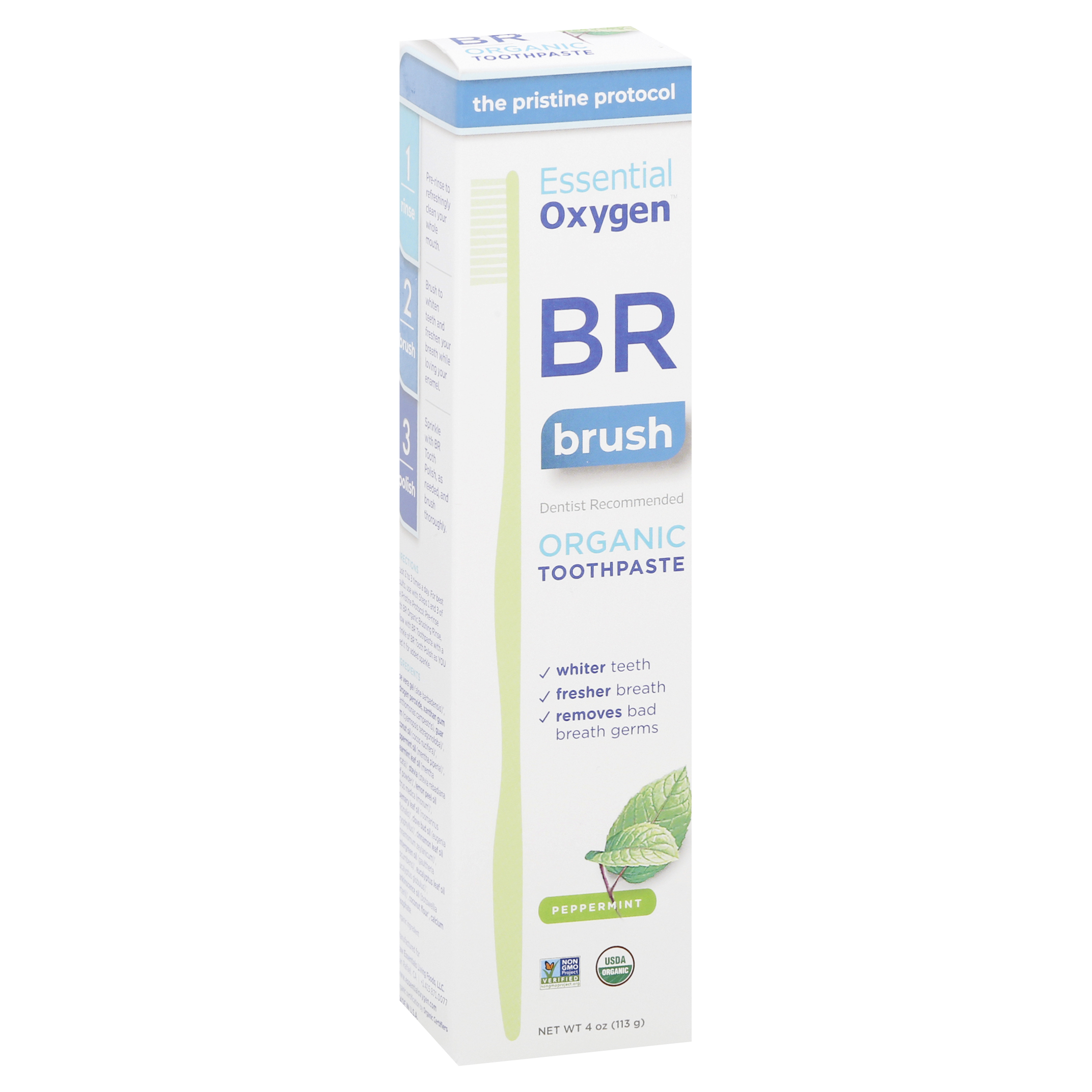 Essential Oxygen BR Brush Peppermint Toothpaste