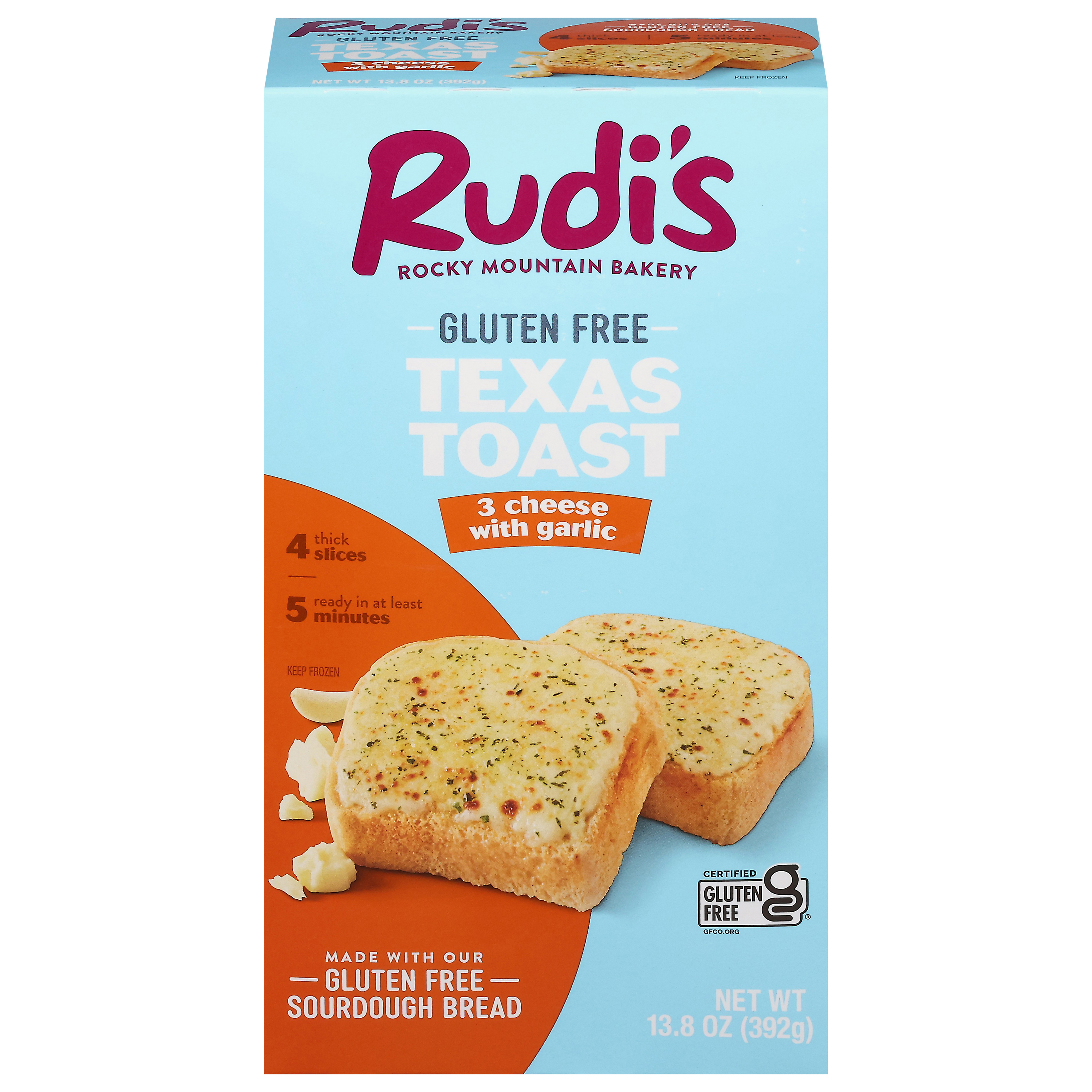 Rudi's Gluten Free 3 Cheese with Garlic Texas Toast