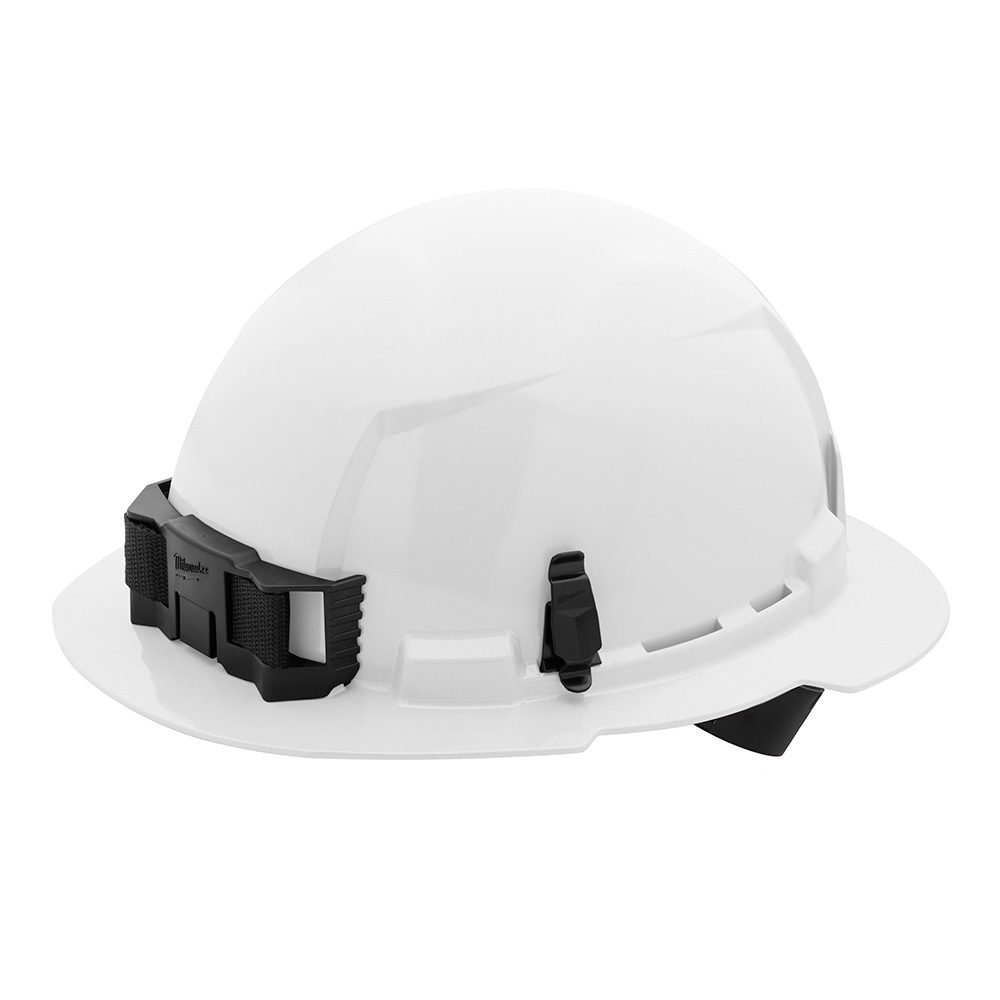 Product image for Milwaukee 48-73-1101 White Full Brim Hard Hat w/ 4pt Ratcheting Suspension - Type 1, Class E