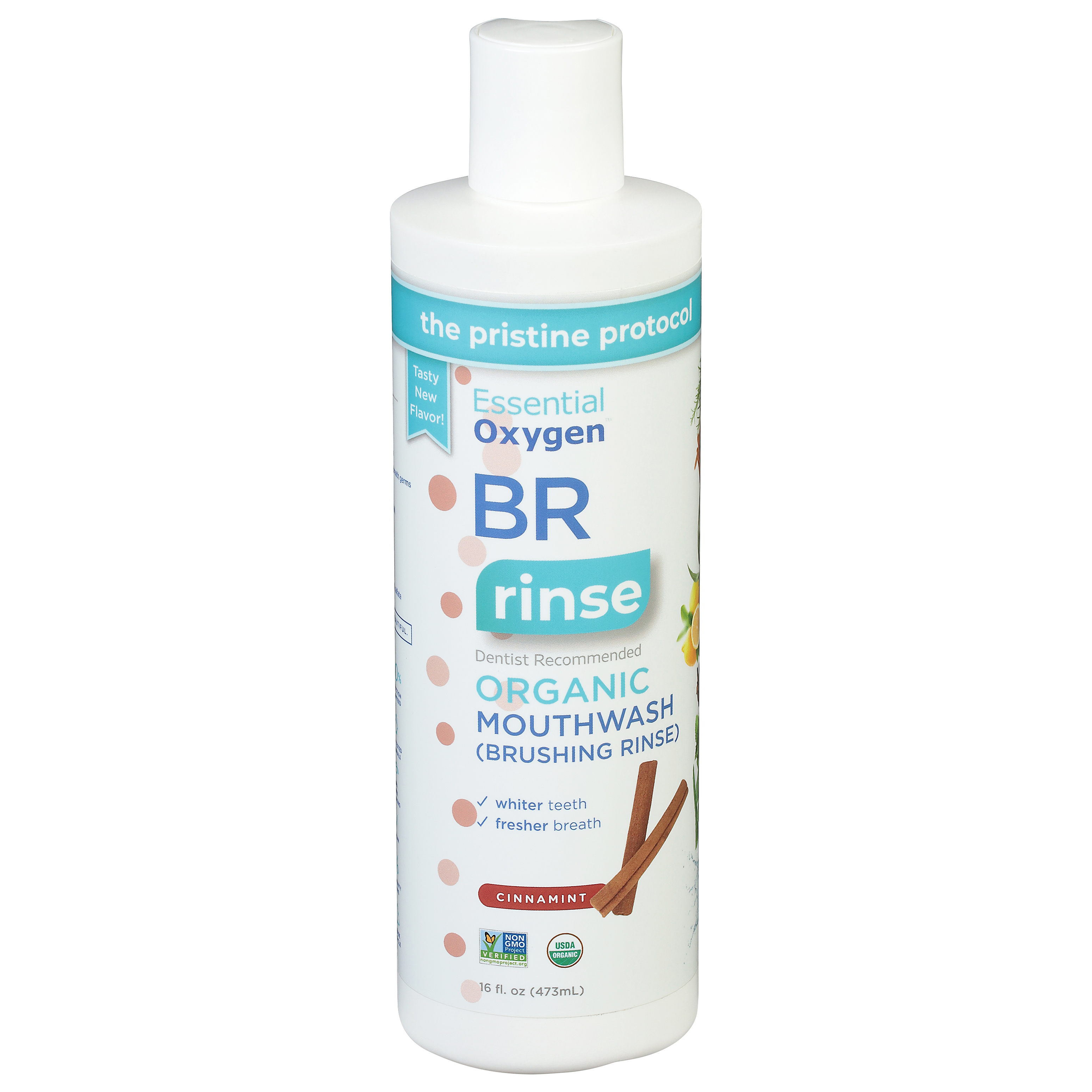 Essential Oxygen BR Rinse Organic Cinnamint Mouthwash