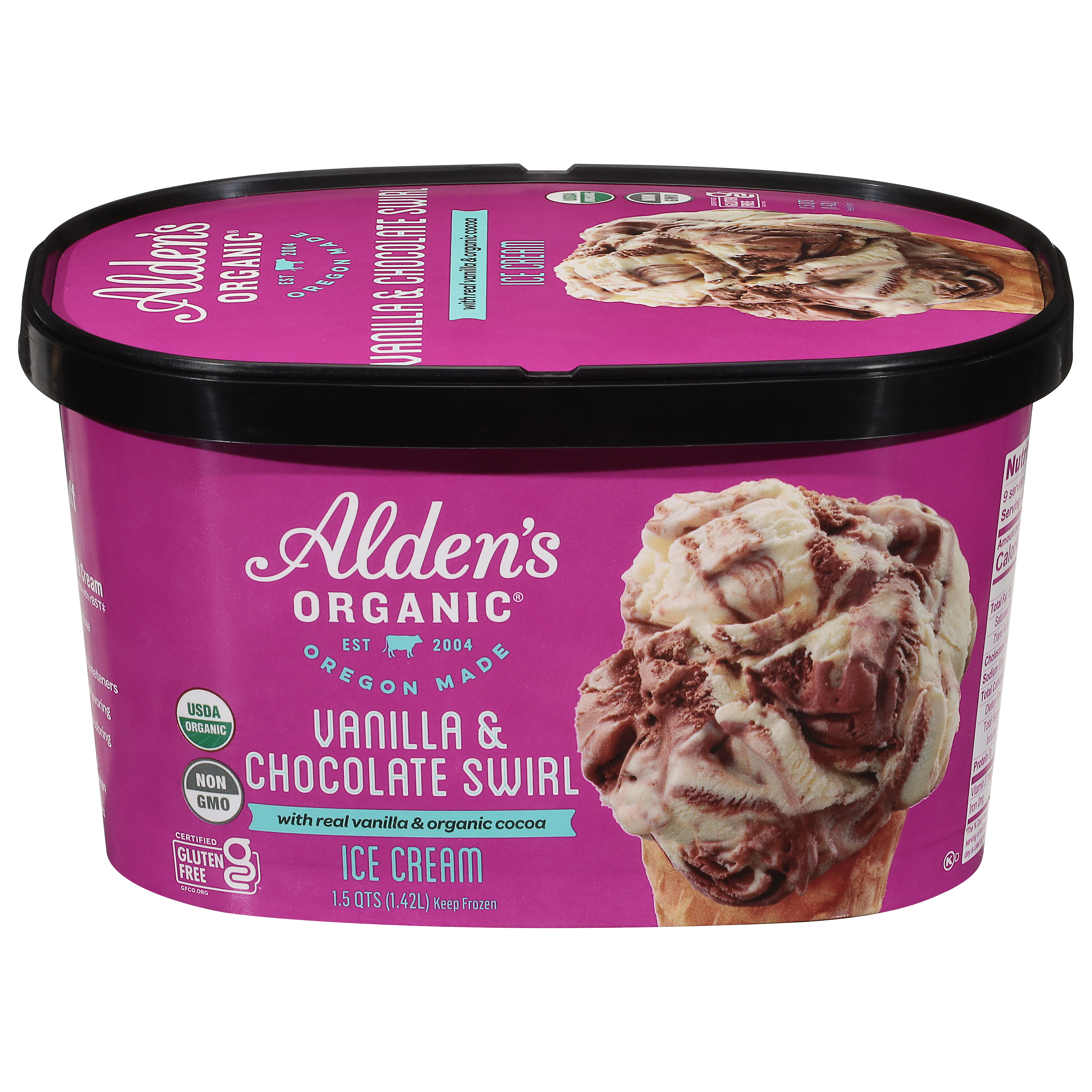 Alden's Organic Vanilla & Chocolate Swirl Ice Cream