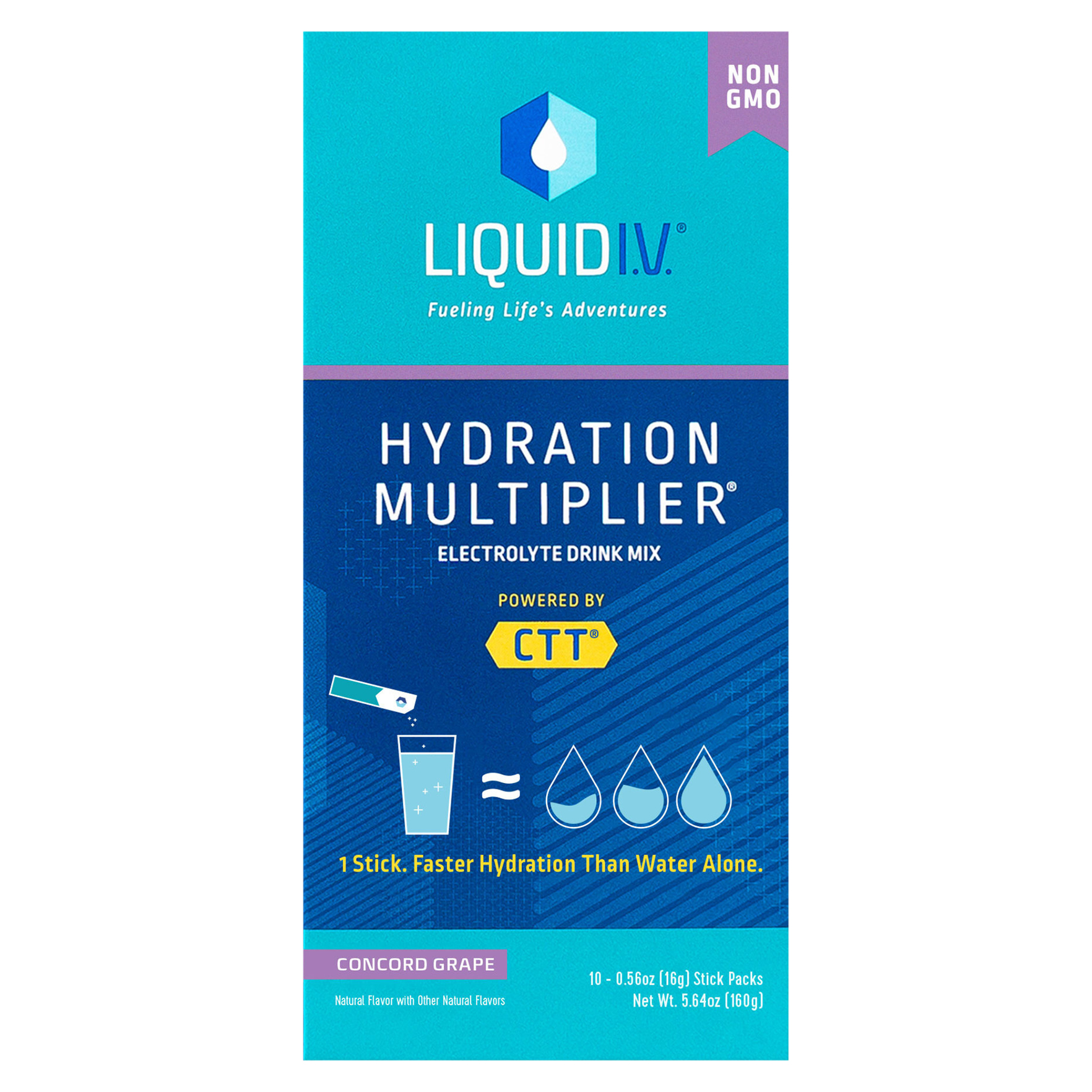 Liquid I.V. Hydration Multiplier Concord Grape Electrolyte Drink Mix 10 - 0.56 oz Stick Packs