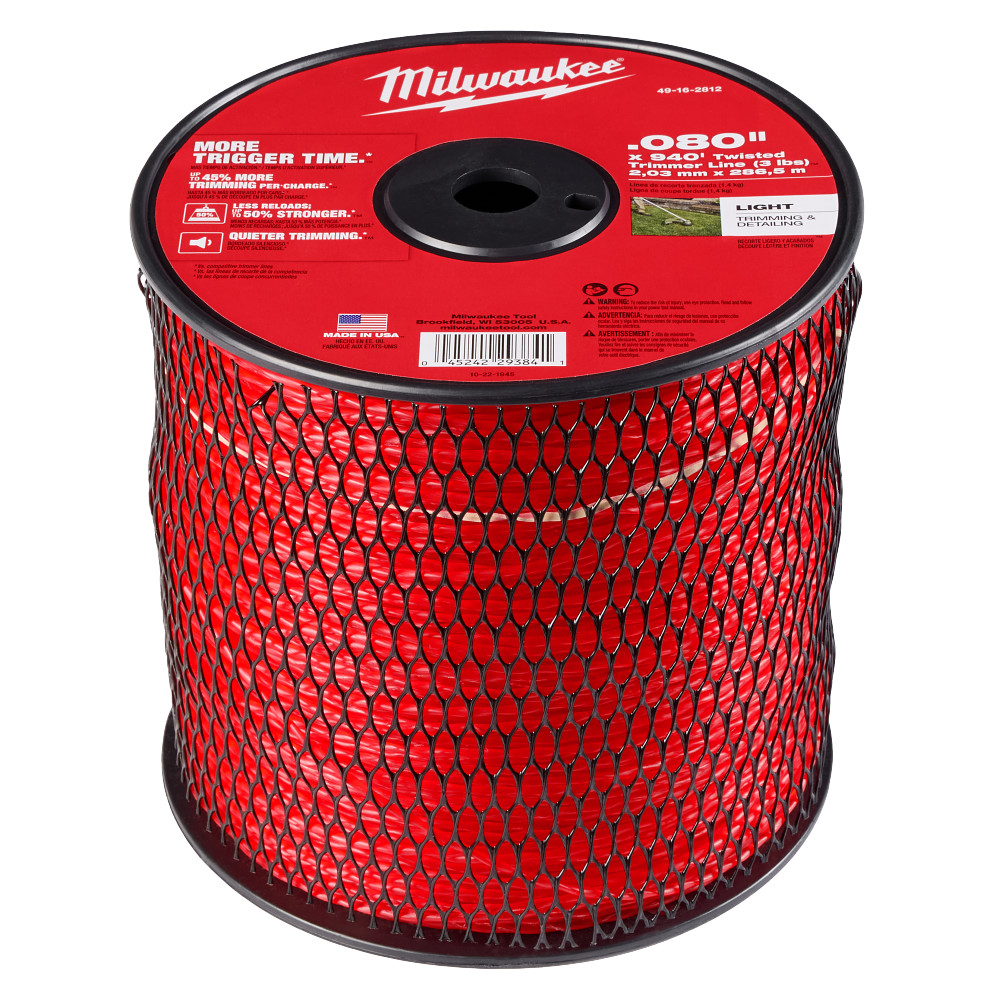 Milwaukee .080" x 940 (3 lbs.) Twisted Trimmer Line