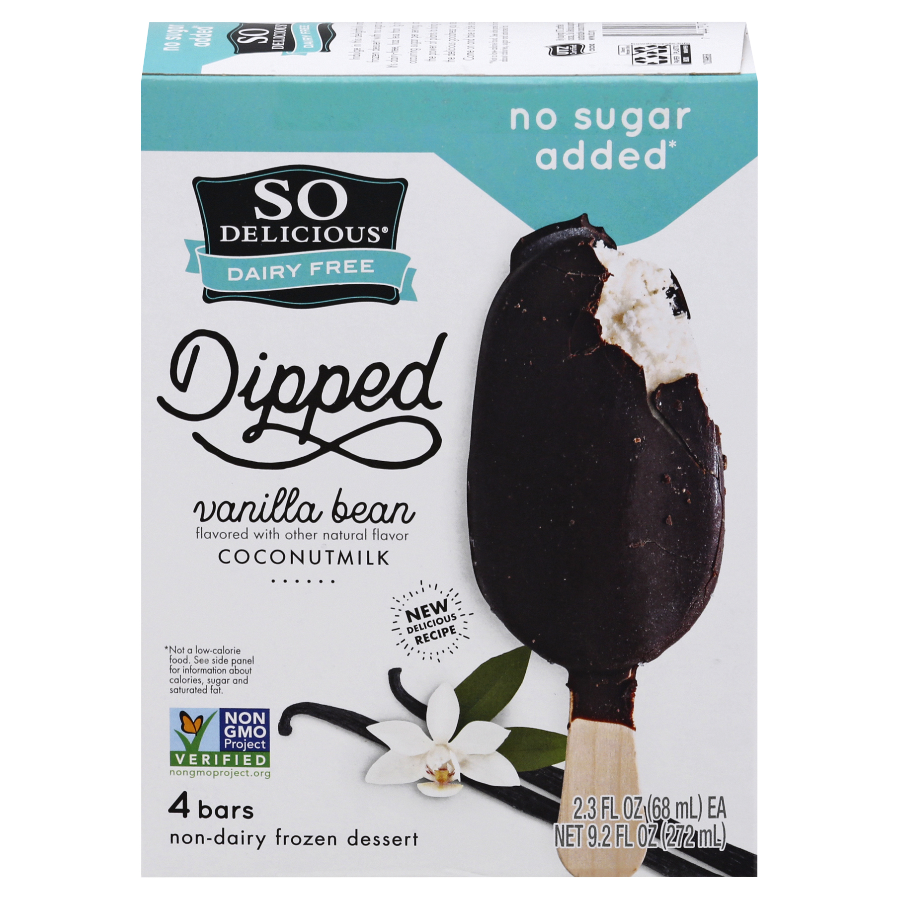 So Delicious Dairy Free Dipped Coconutmilk Non-Dairy Vanilla Bean Frozen Dessert