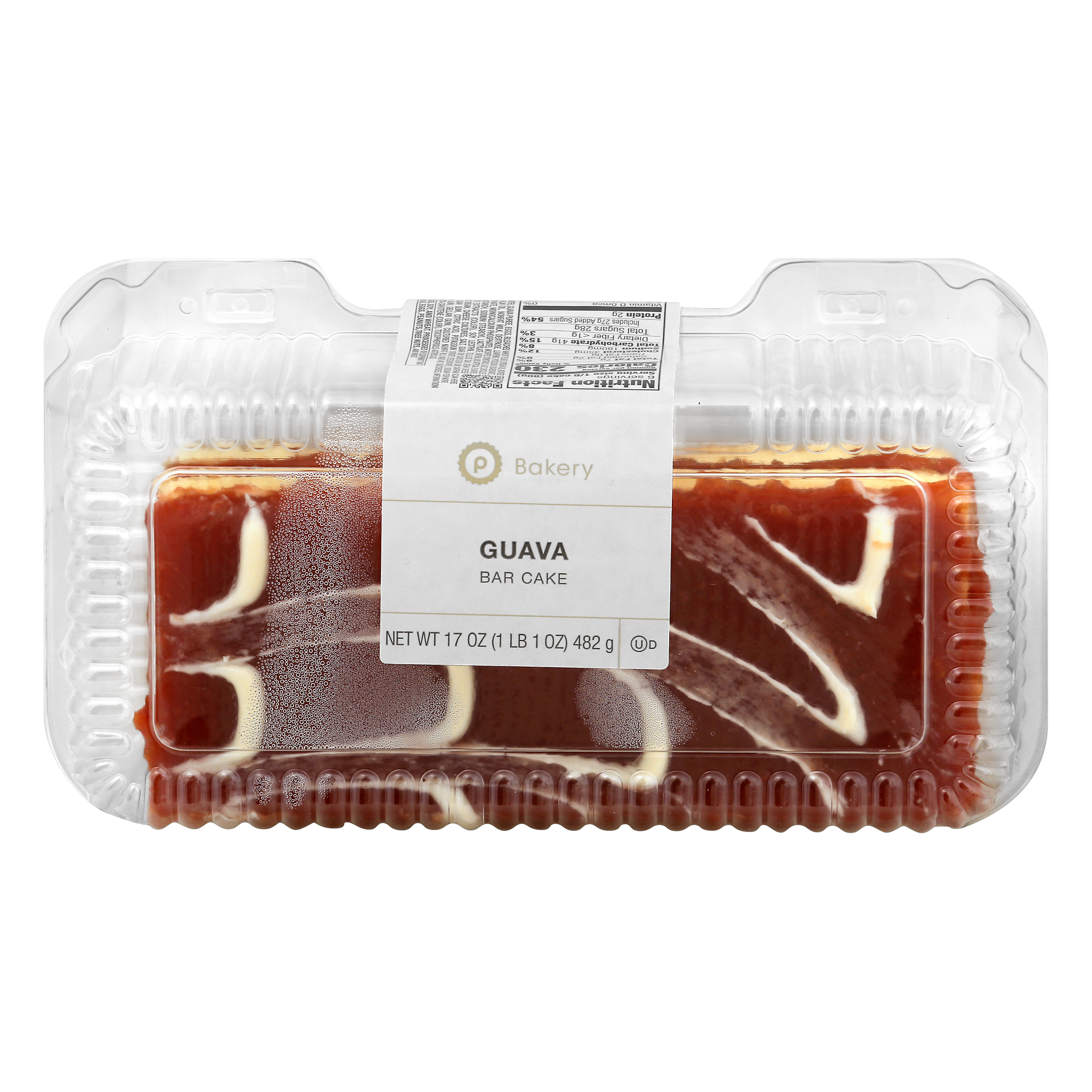 Publix Bakery Guava Bar Cake 17 oz CLAM SHELL