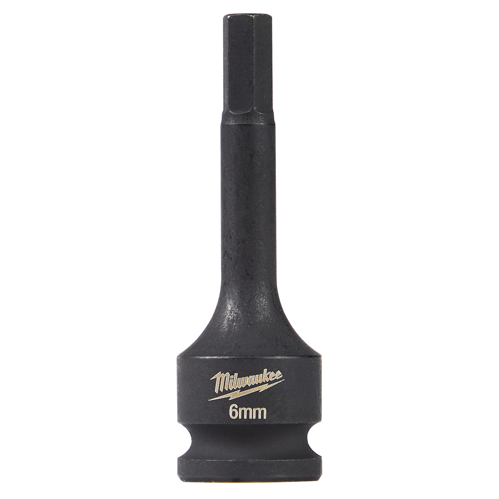 Product image for Milwaukee 49-66-5156 6mm SHOCKWAVE™ Lineman's Hex Bit Socket, 3/8" Drive