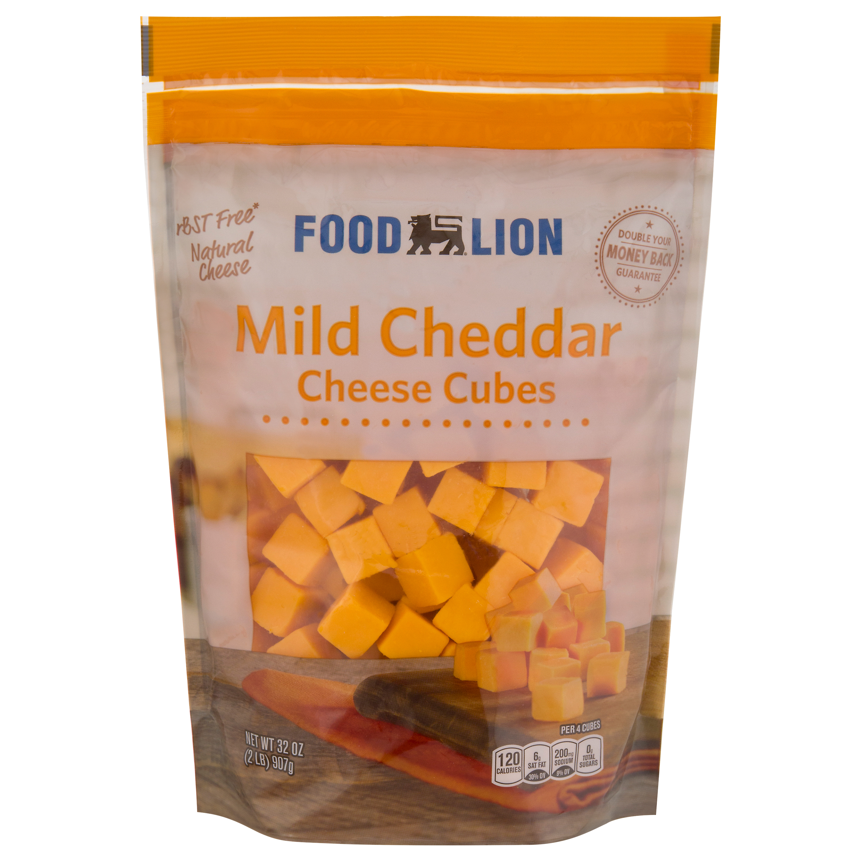 Food Lion Mild Cheddar Cheese Cubes 32 oz Pouch