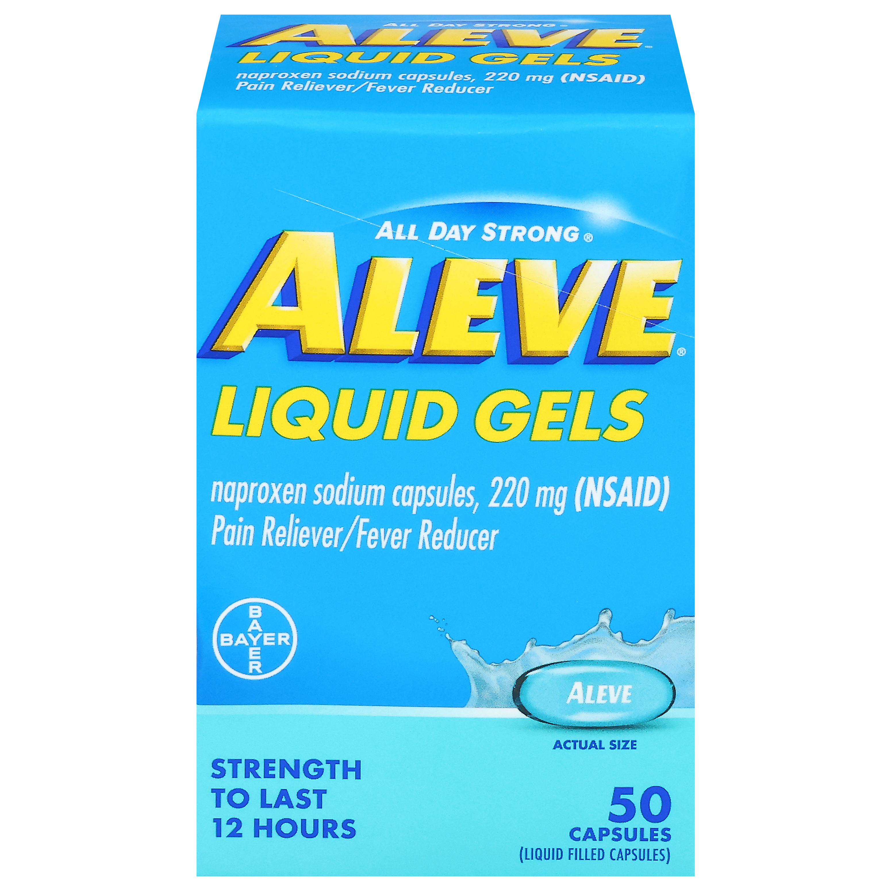 Aleve Liquid Gels Pain Reliever/Fever Reducer 50 Capsules
