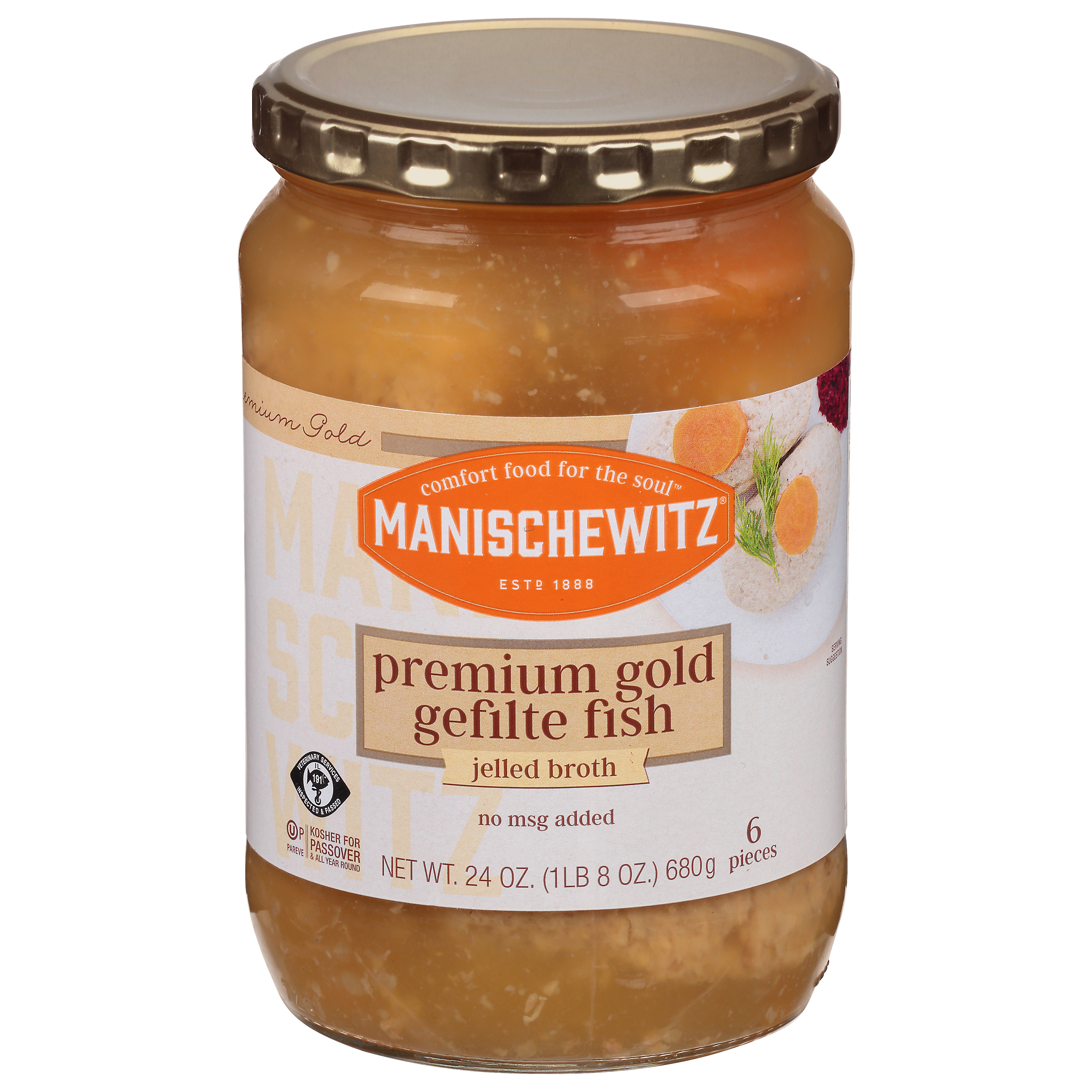 Manischewitz Jelled Broth Premium Gold Gefilte Fish