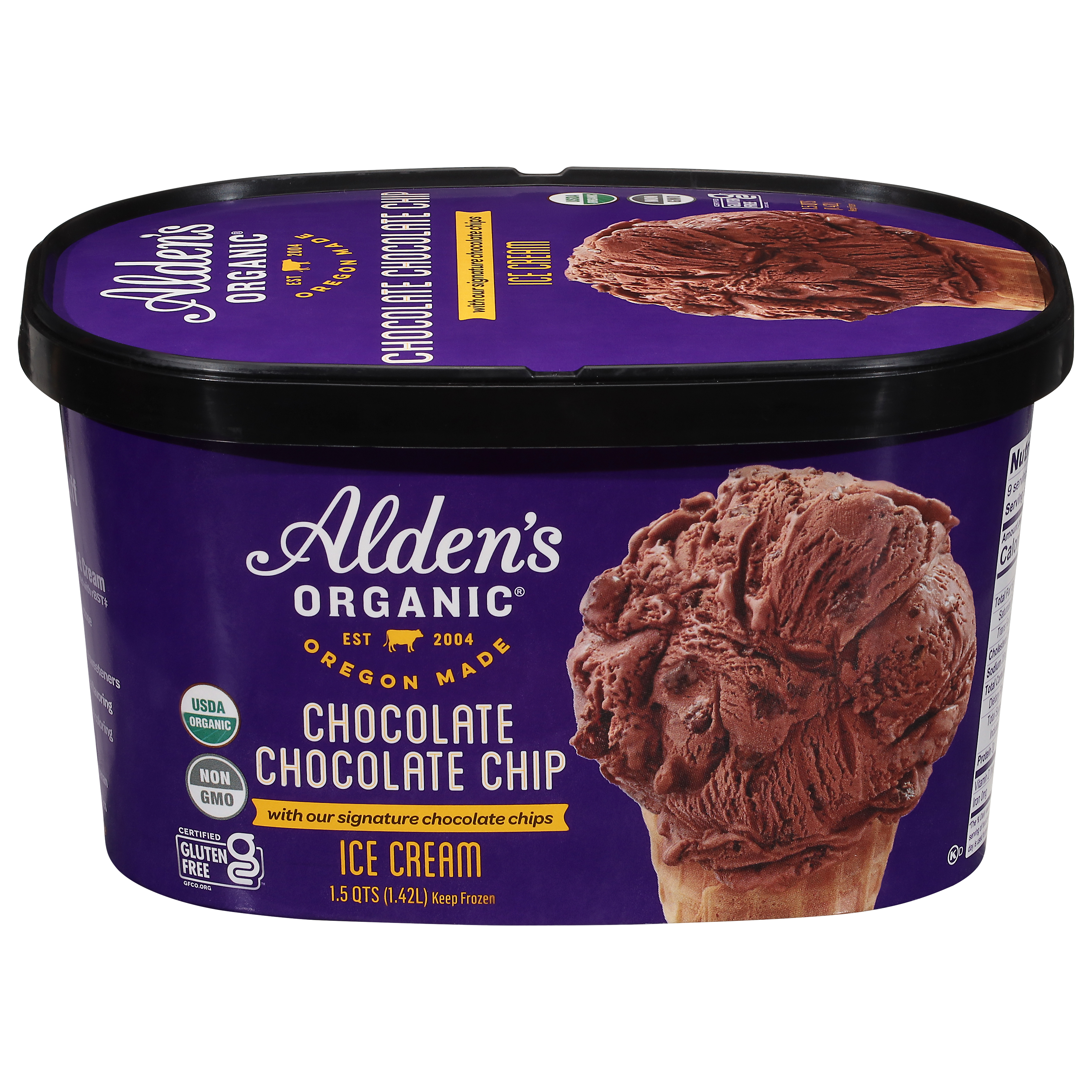 Alden's Organic Chocolate Chocolate Chip Ice Cream