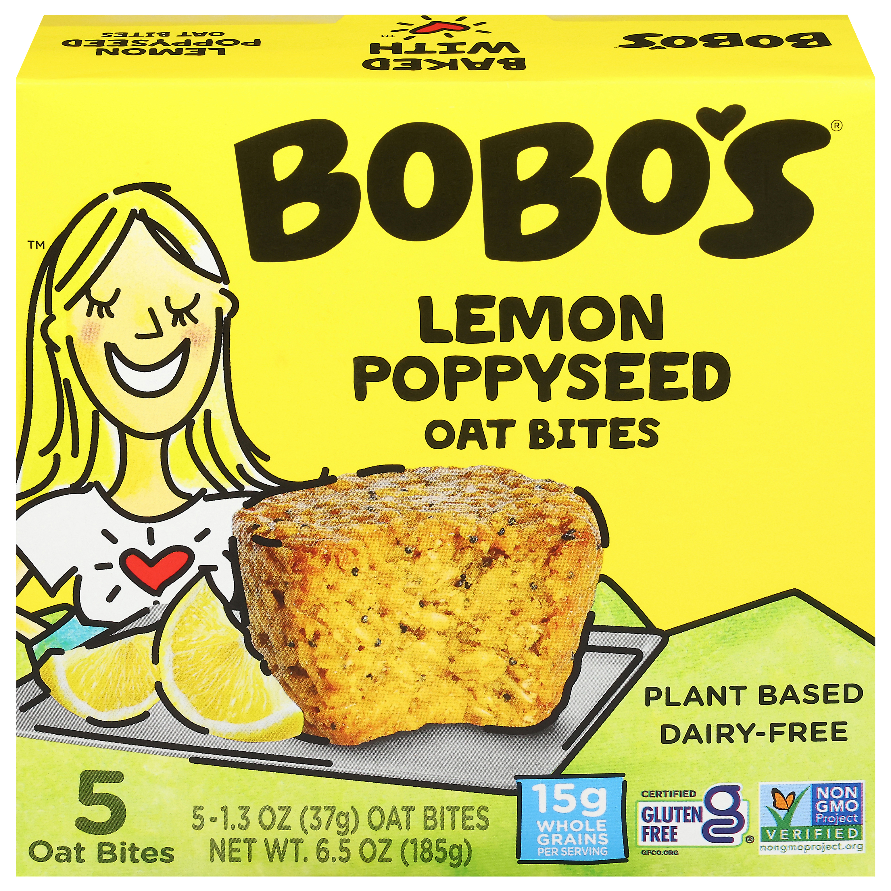 Bobo's Lemon Poppyseed Oat Bites 5 - 1.3 oz Bites