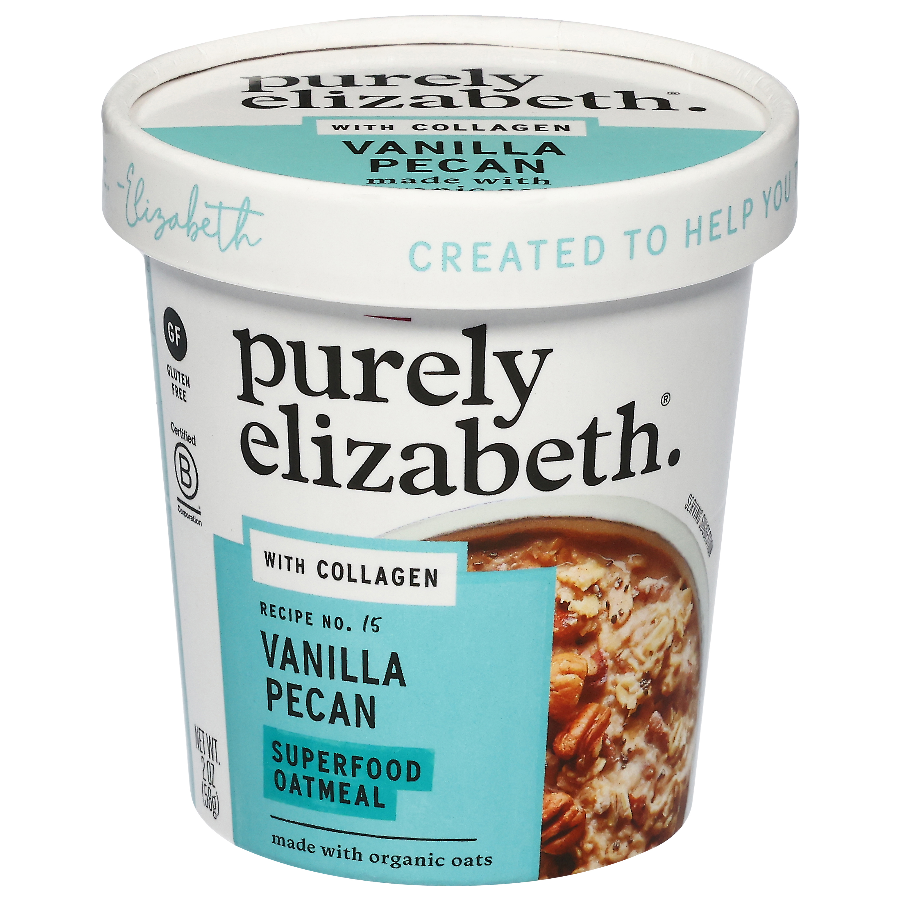 Purely Elizabeth Recipe No. 15 Vanilla Pecan Superfood Oatmeal with Collagen