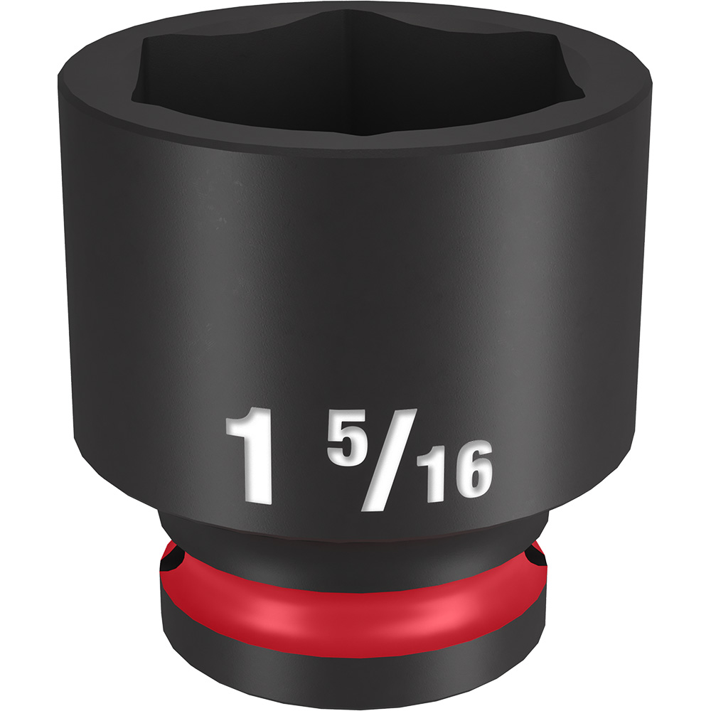 Product image for Milwaukee 49-66-6215 SHOCKWAVE™ Impact Duty™ 1-5/16" Standard 6-Point Socket, 1/2" Drive