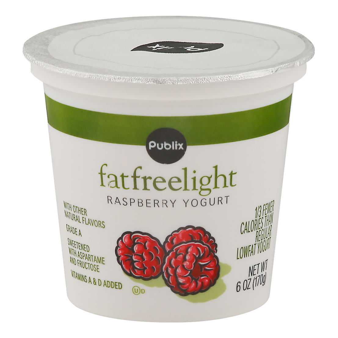 Publix Fat Free Light Raspberry Yogurt 6 oz