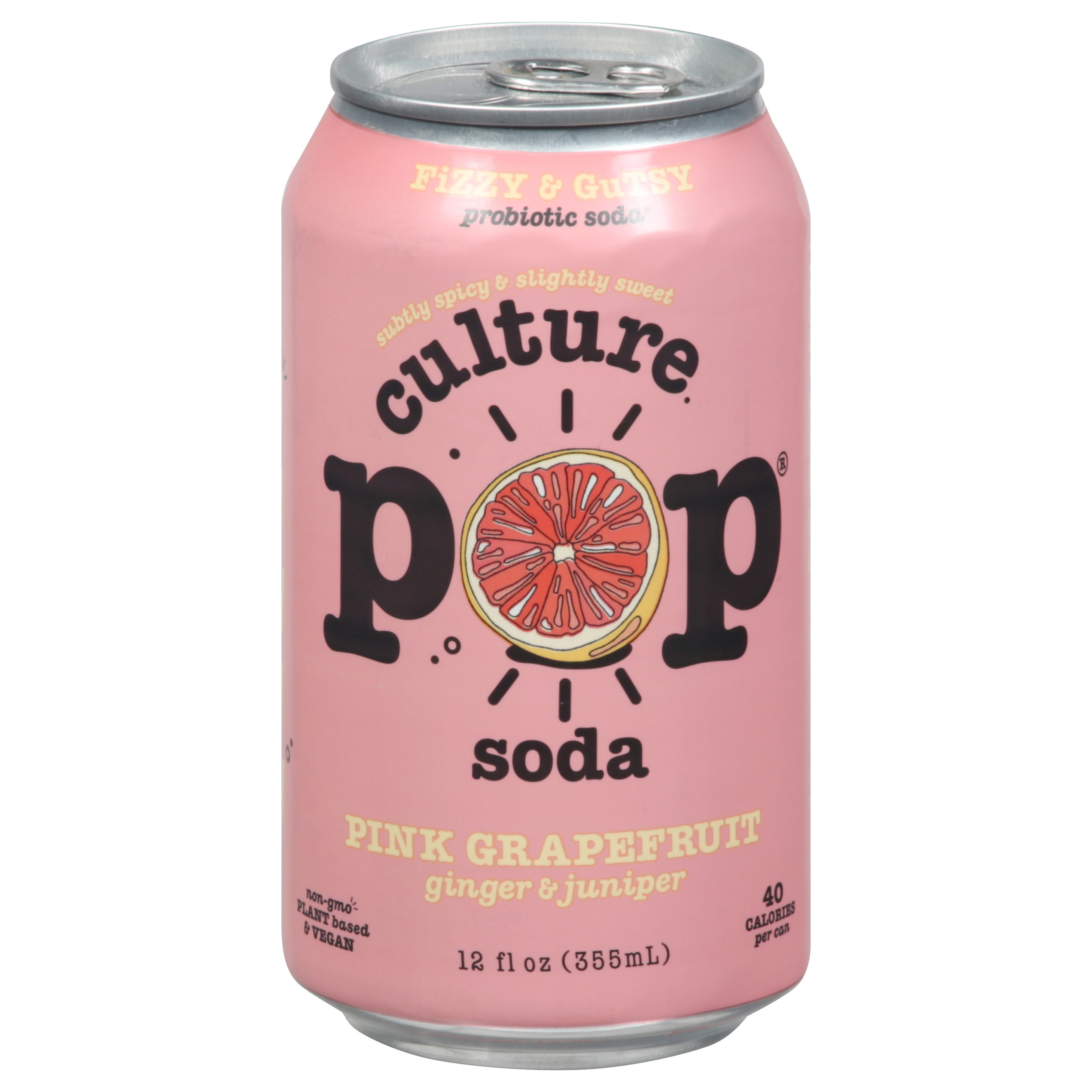 Culture Pop Fizzy & Gutsy Pink Grapefruit Probiotic Soda