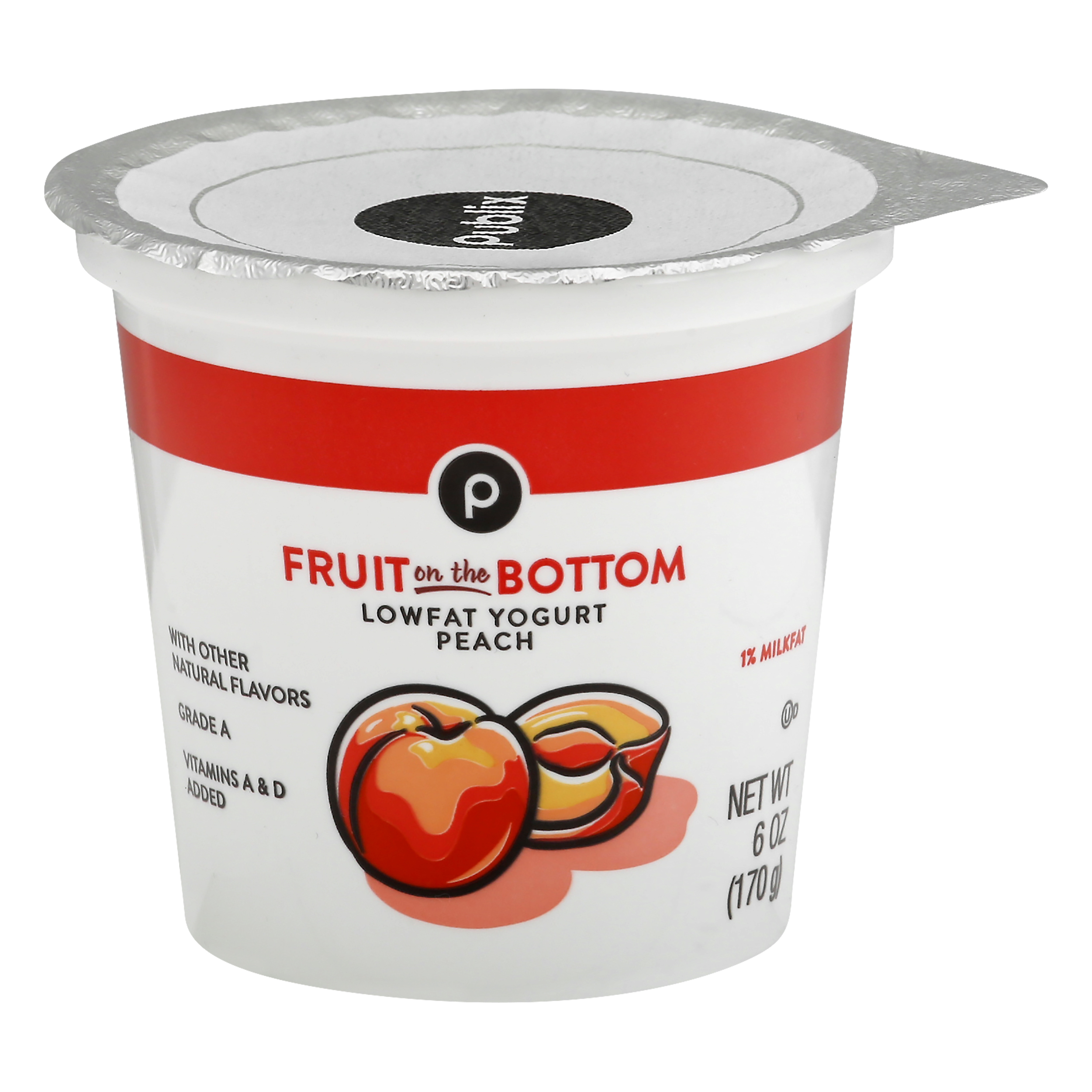 Publix Fruit on the Bottom Yogurt Lowfat Peach Yogurt 6 oz CUP\TUB