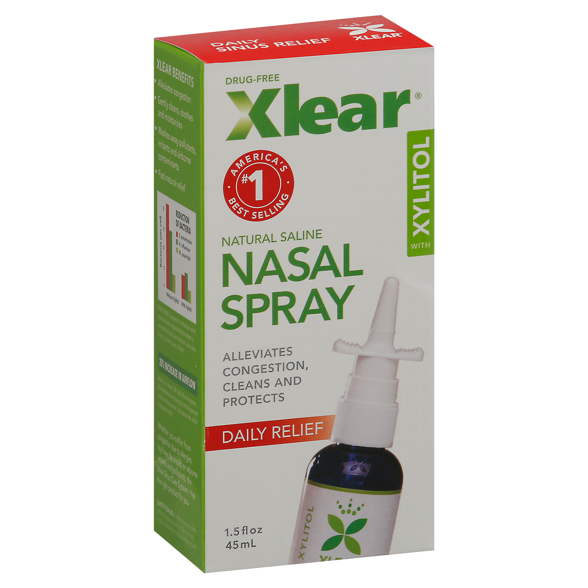 Xlear Daily Relief With Xylitol Nasal Spray 1.5 oz Box