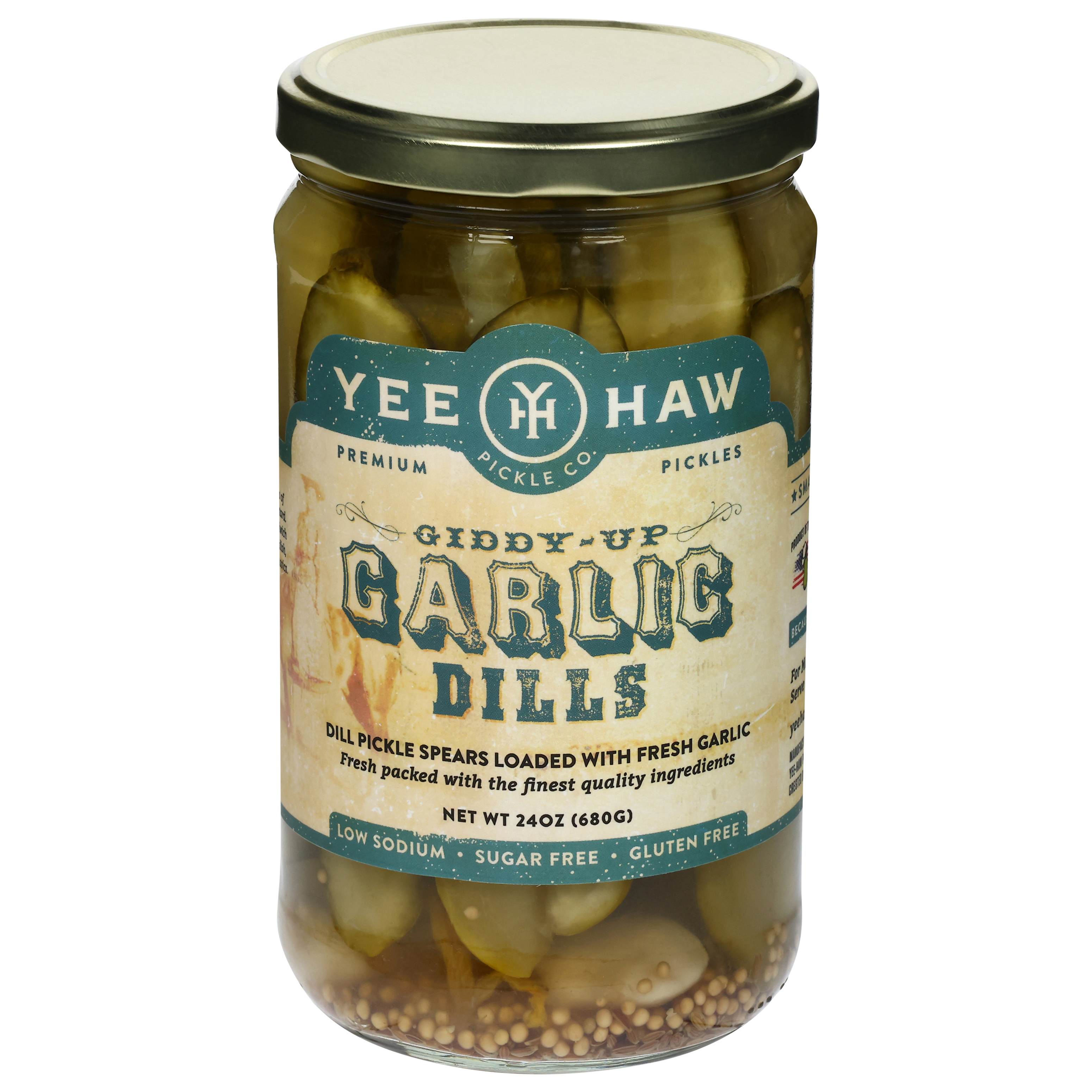 Yee-Haw Pickle Co. Premium Giddy-Up Garlic Dills Pickles