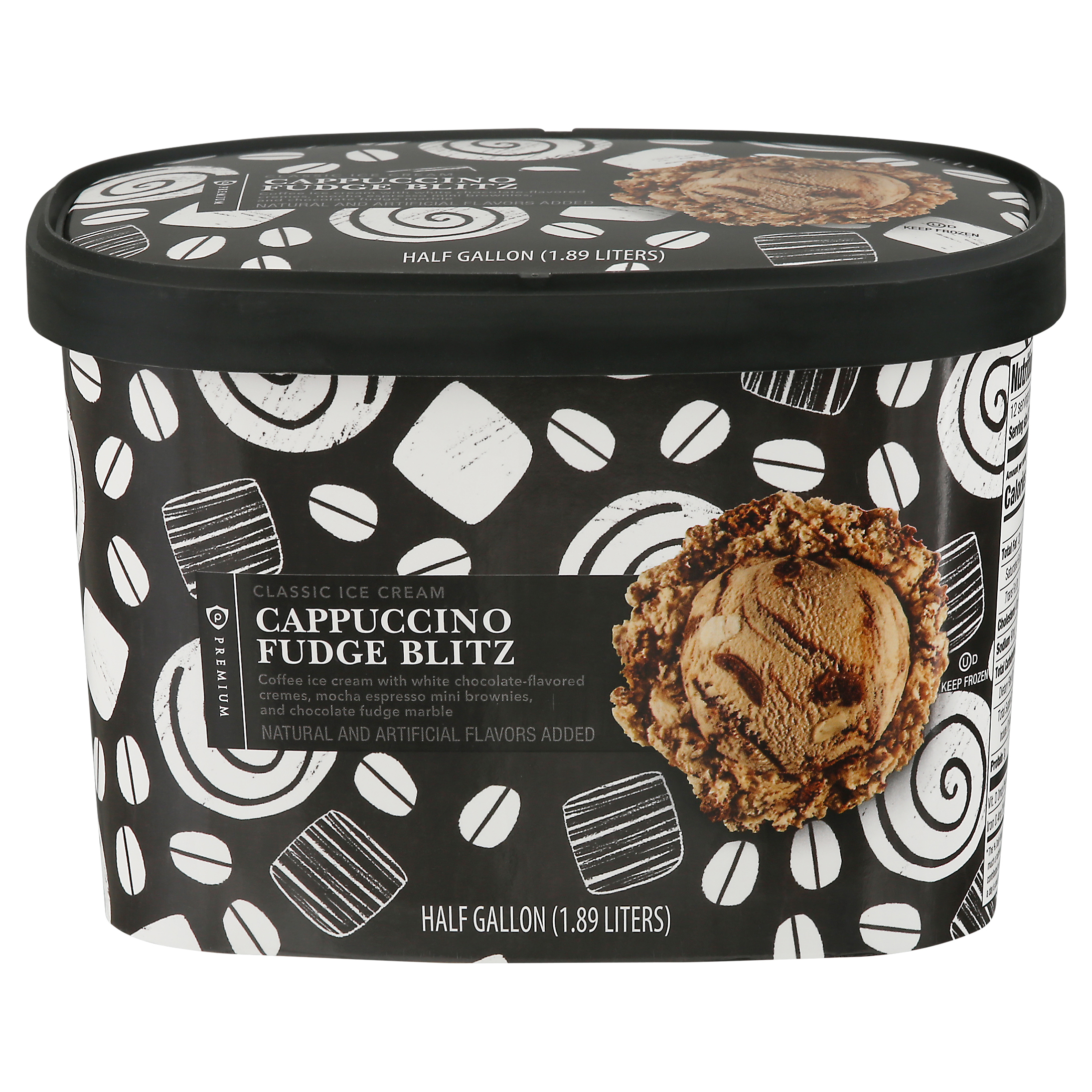 Publix Premium Classic Cappuccino Fudge Blitz Ice Cream 0.5 gal