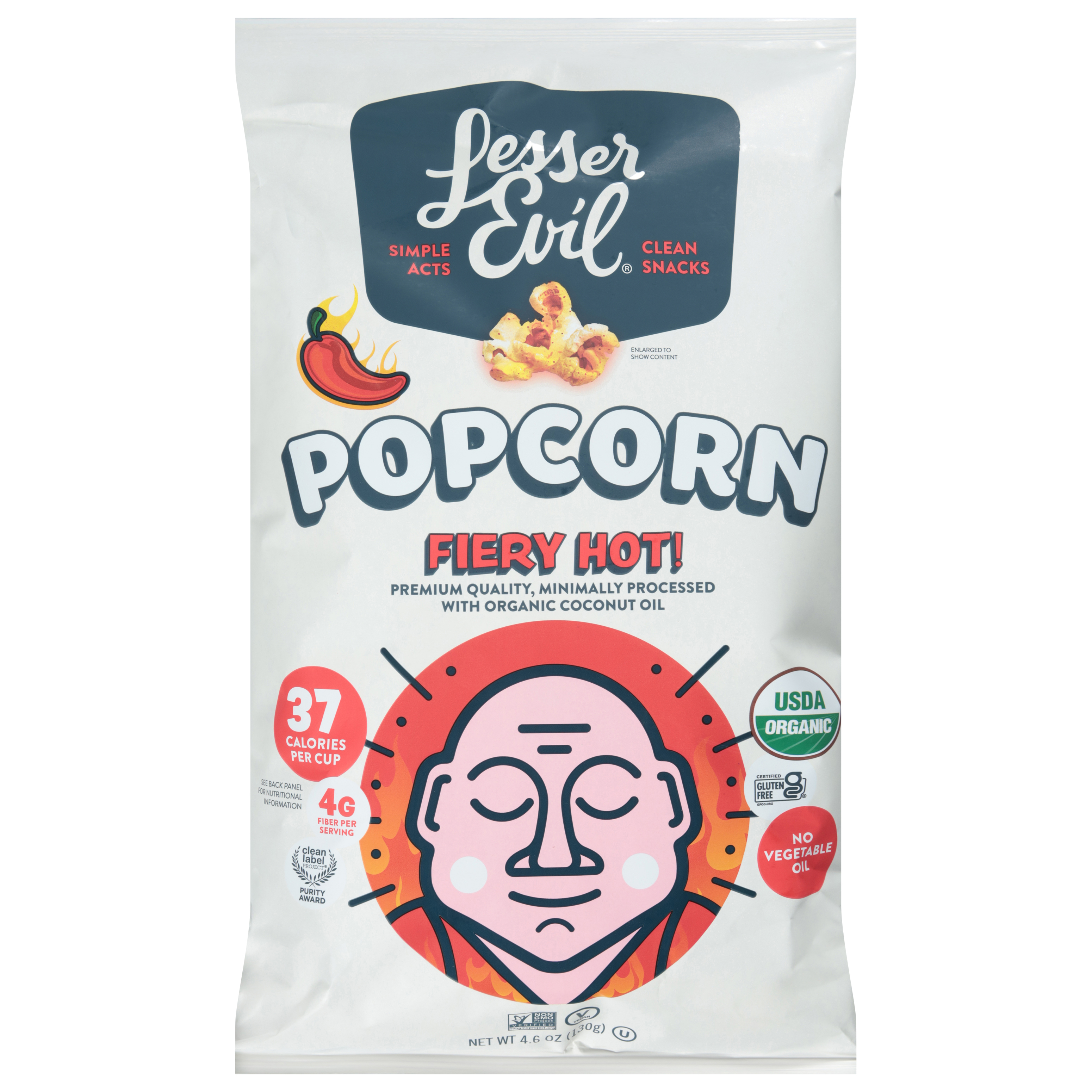 LesserEvil Fiery Hot! Popcorn