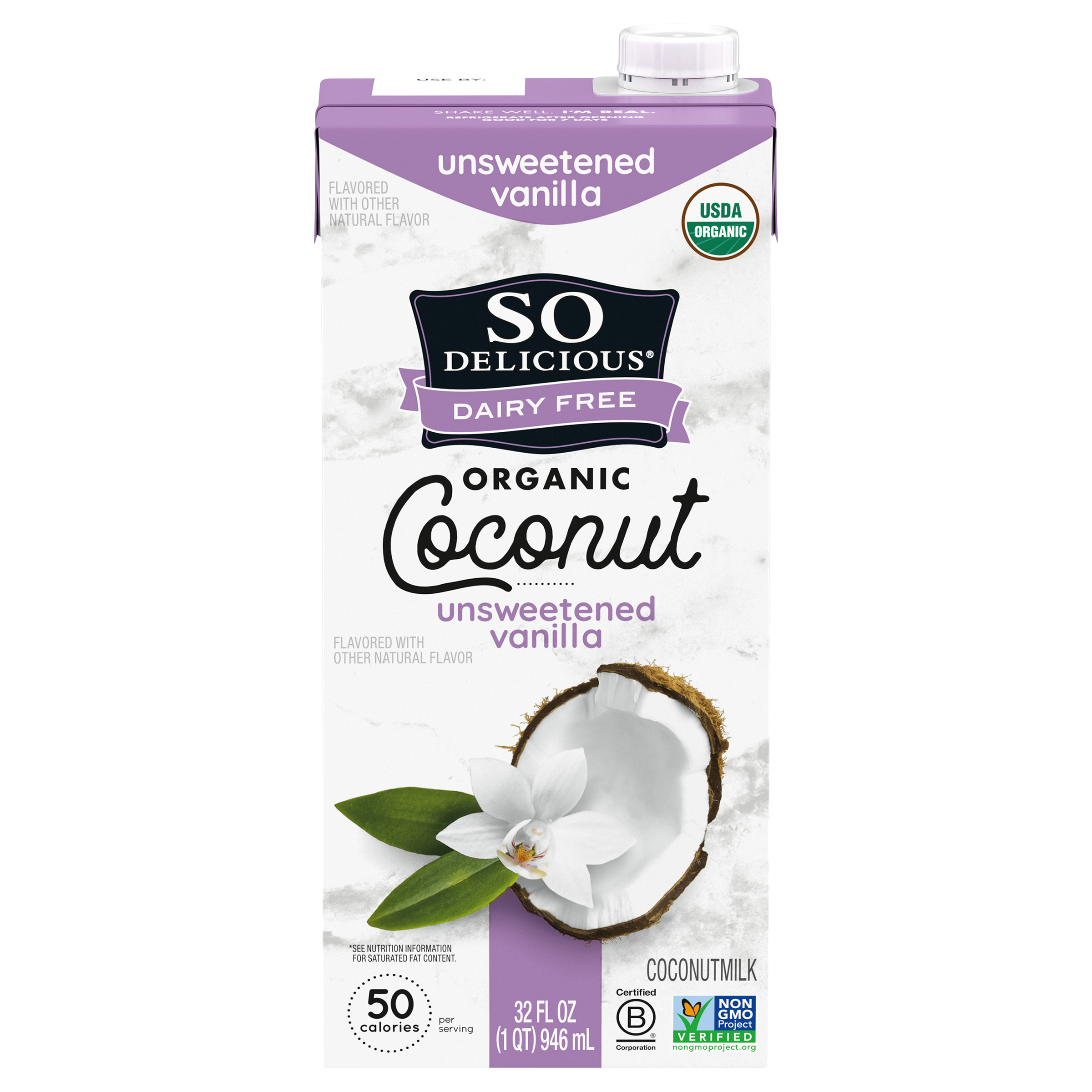 So Delicious Dairy Free UHT Unsweetened Vanilla Coconut Milk, 1 Quart