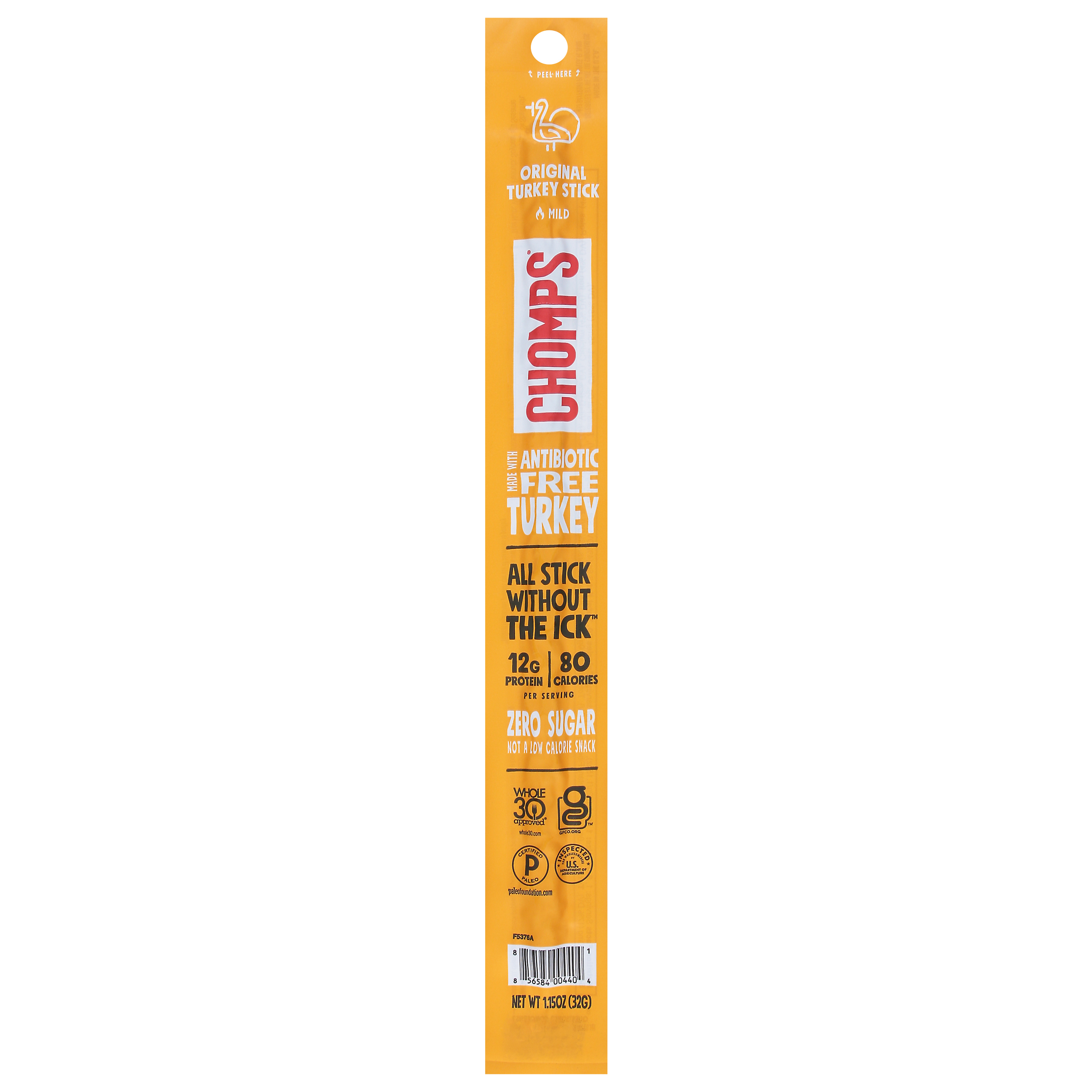 Chomps Zero Sugar Mild Original Turkey Stick