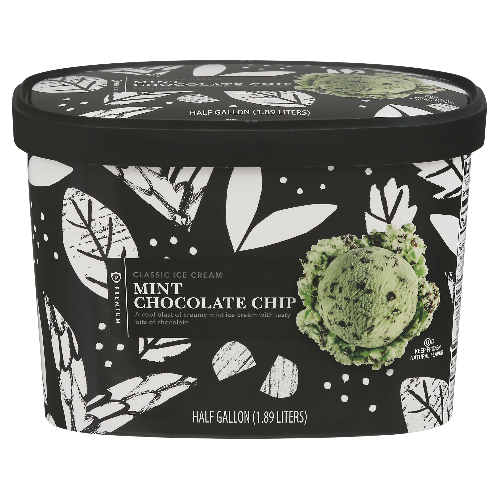 Publix Premium Mint Chocolate Chip Classic Ice Cream 0.5 gl