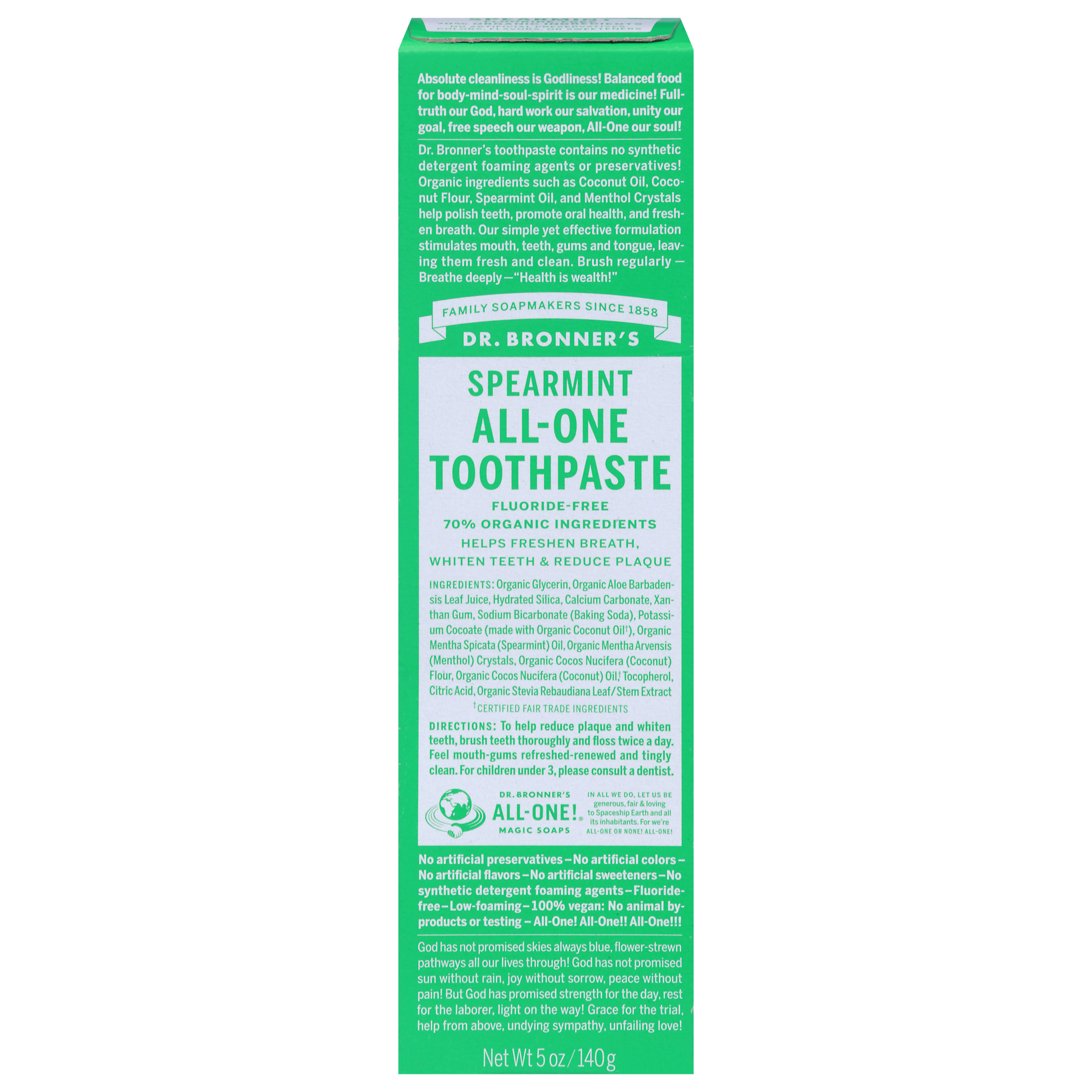 Dr. Bronner's All-One Spearmint Toothpaste