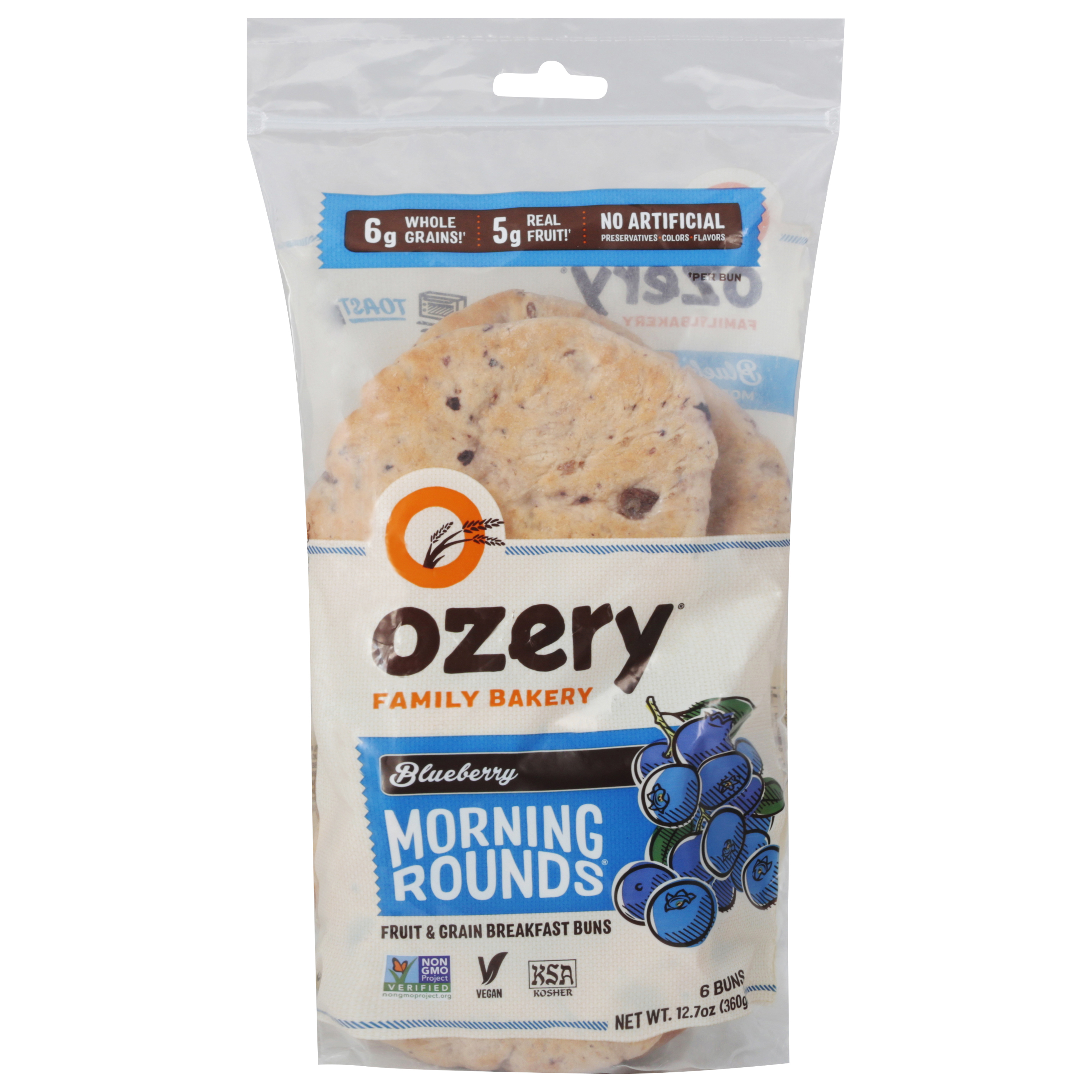 Ozery Morning Rounds Blueberry Fruit & Grain Breakfast Buns