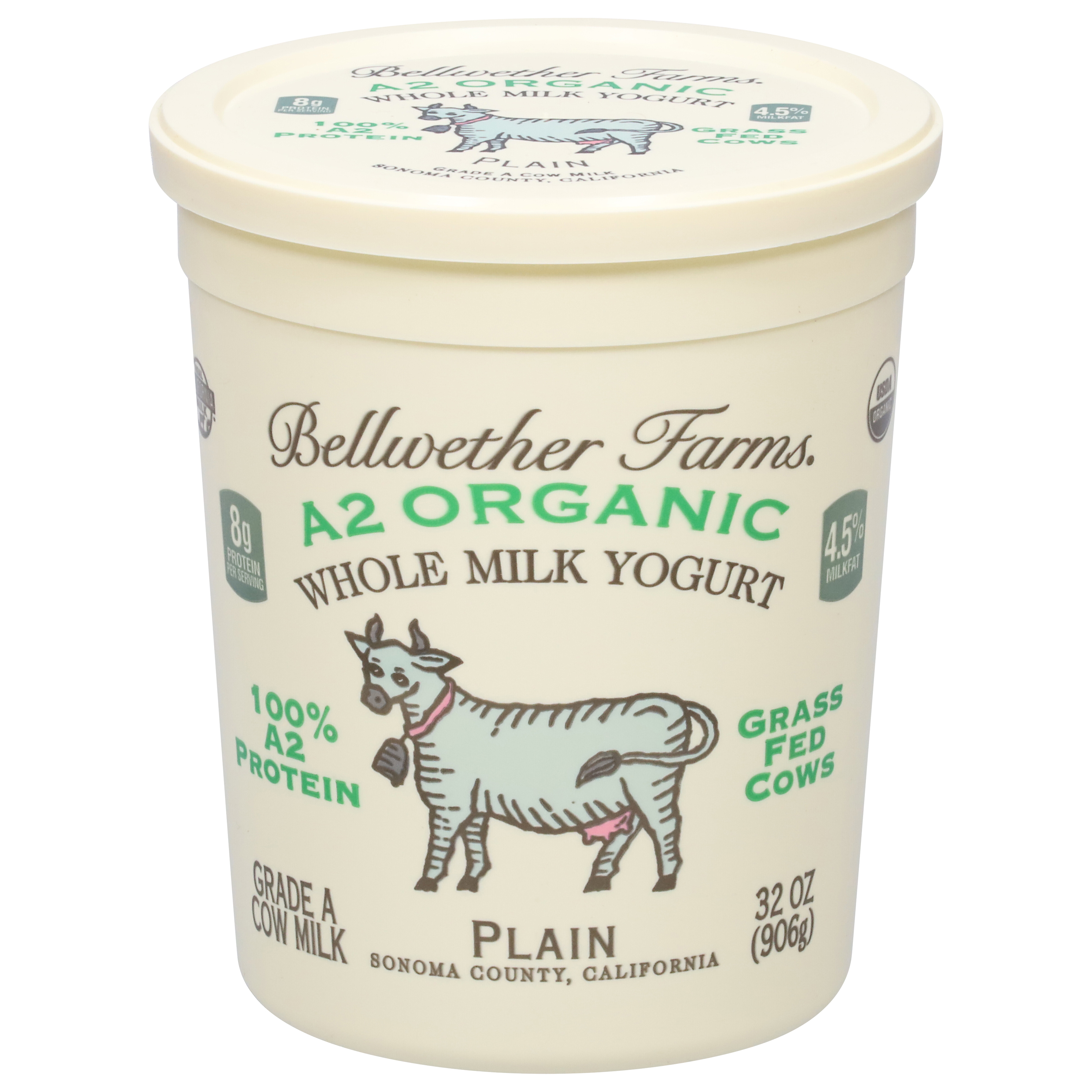 Bellwether Farms Whole Milk Cow Milk Plain Yogurt