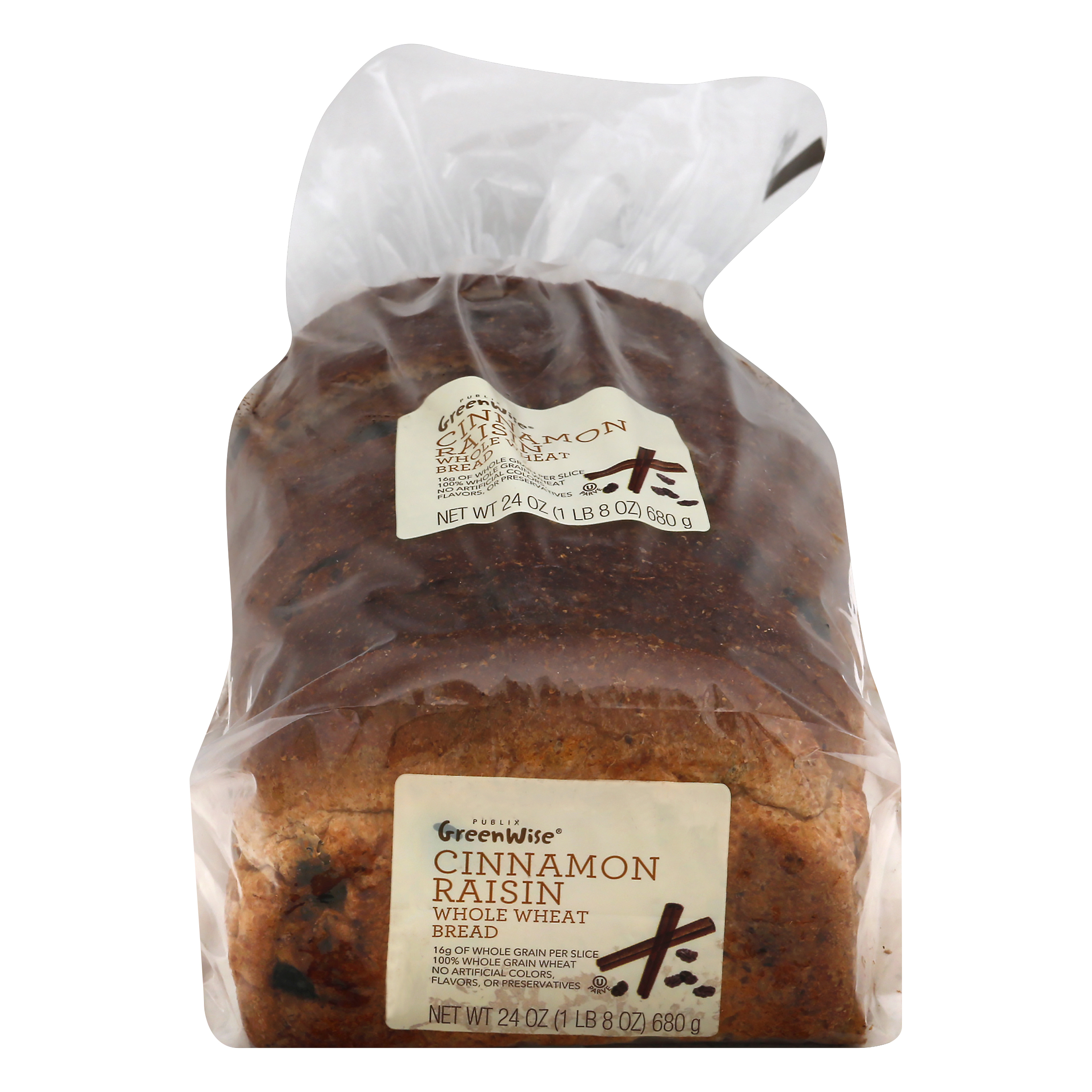 GreenWise Whole Wheat Cinnamon Raisin Bread 24 oz BAG