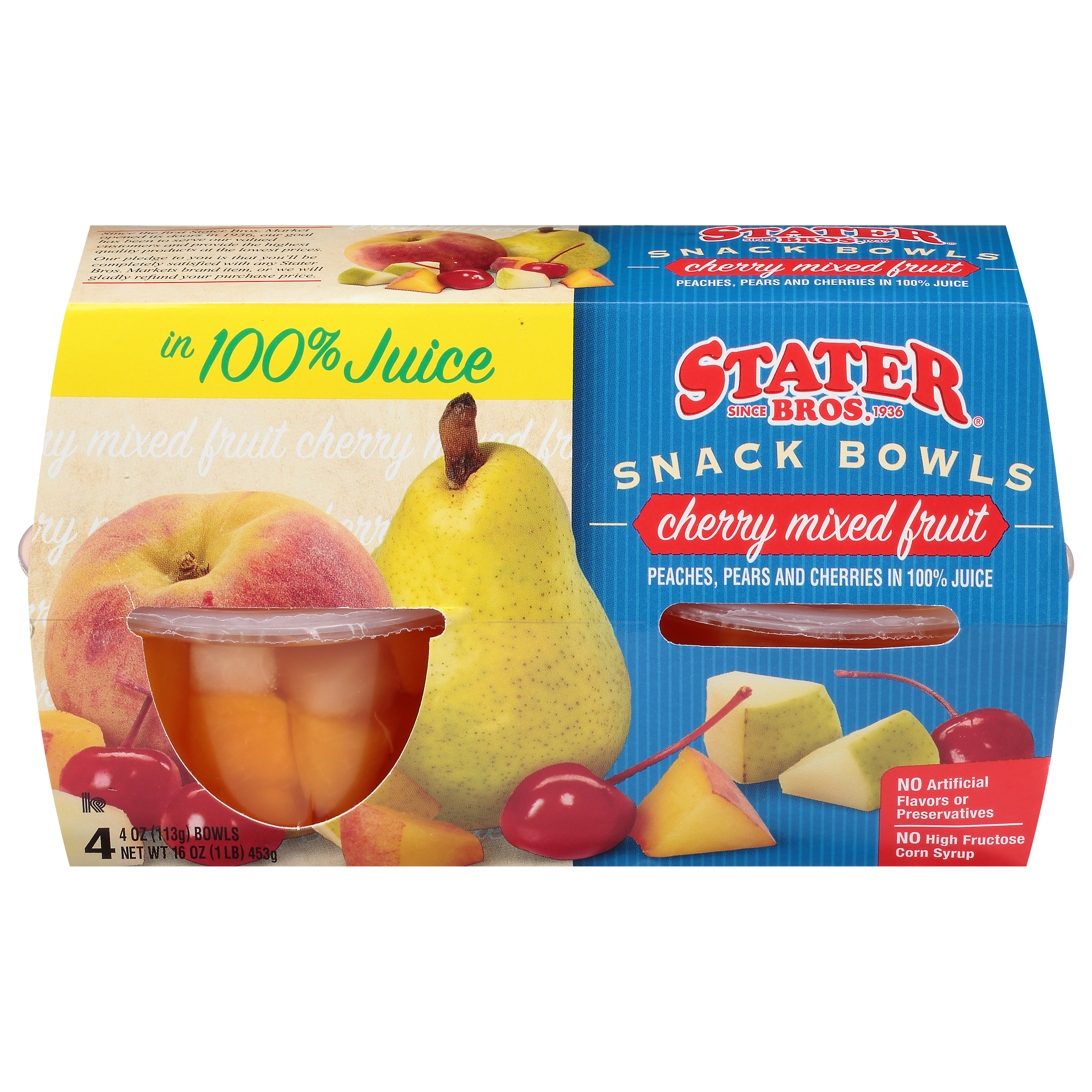Stater Bros. Cherry Mixed Fruit Snack Bowls 4 ea