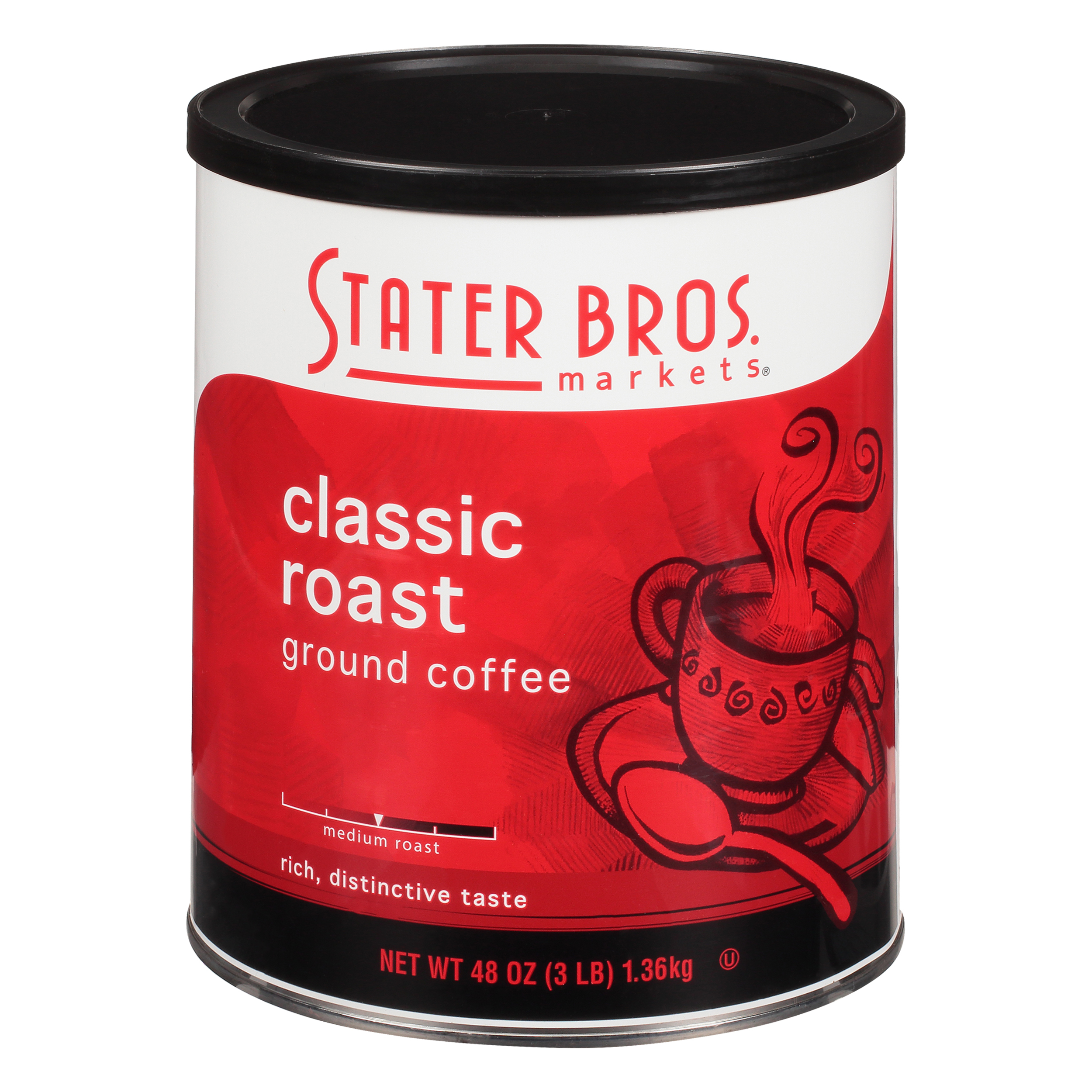 Stater Bros. Markets Medium Roast Ground Classic Roast Coffee 48 oz Can