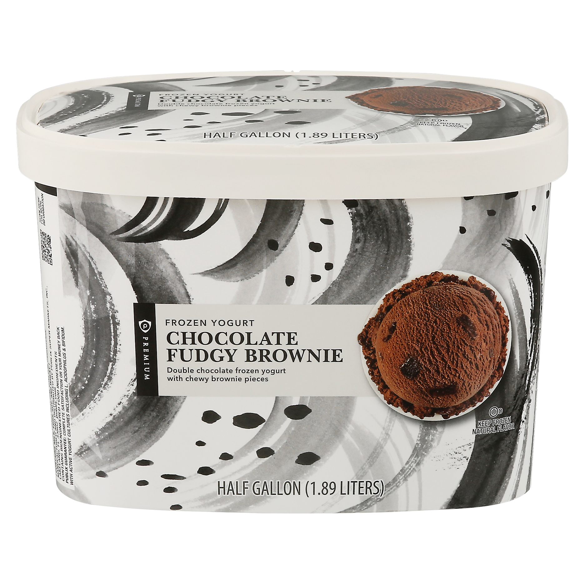 Publix Premium Chocolate Fudgy Brownie Frozen Yogurt 0.5 gal