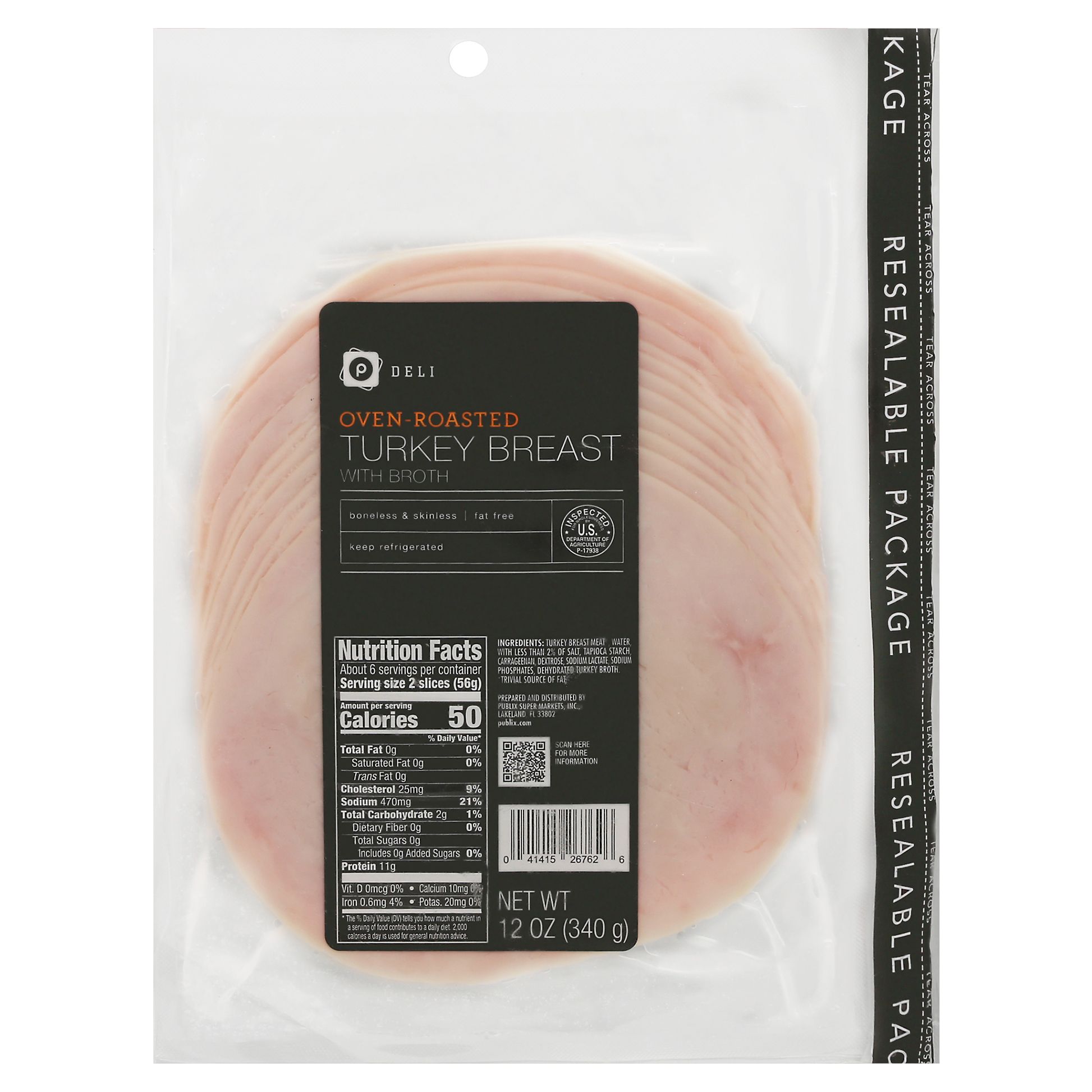 Publix Deli OvenRoasted Turkey Breast 12 oz