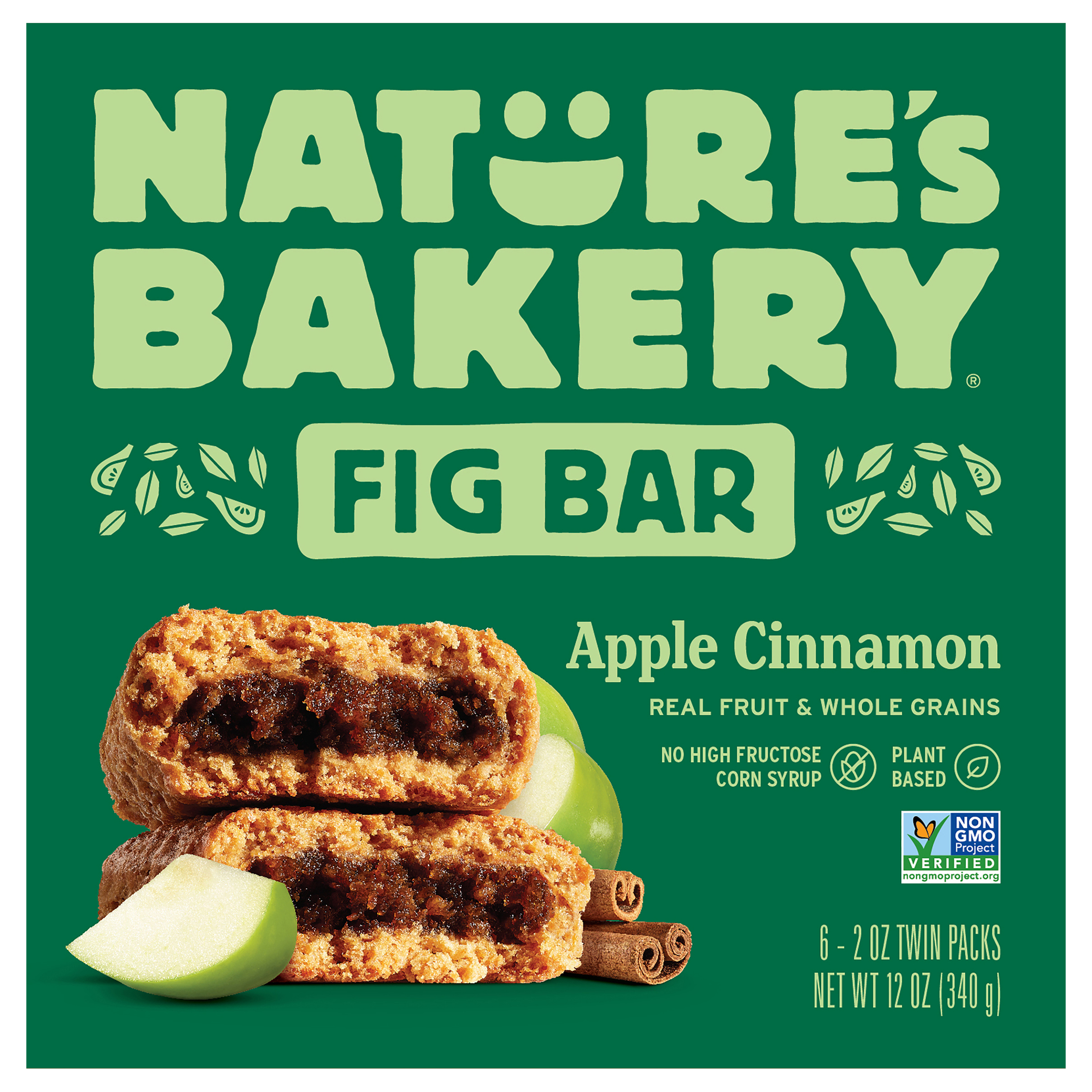 Nature's Bakery Apple Cinnamon Whole Wheat Fig Bars, Snack Bars,