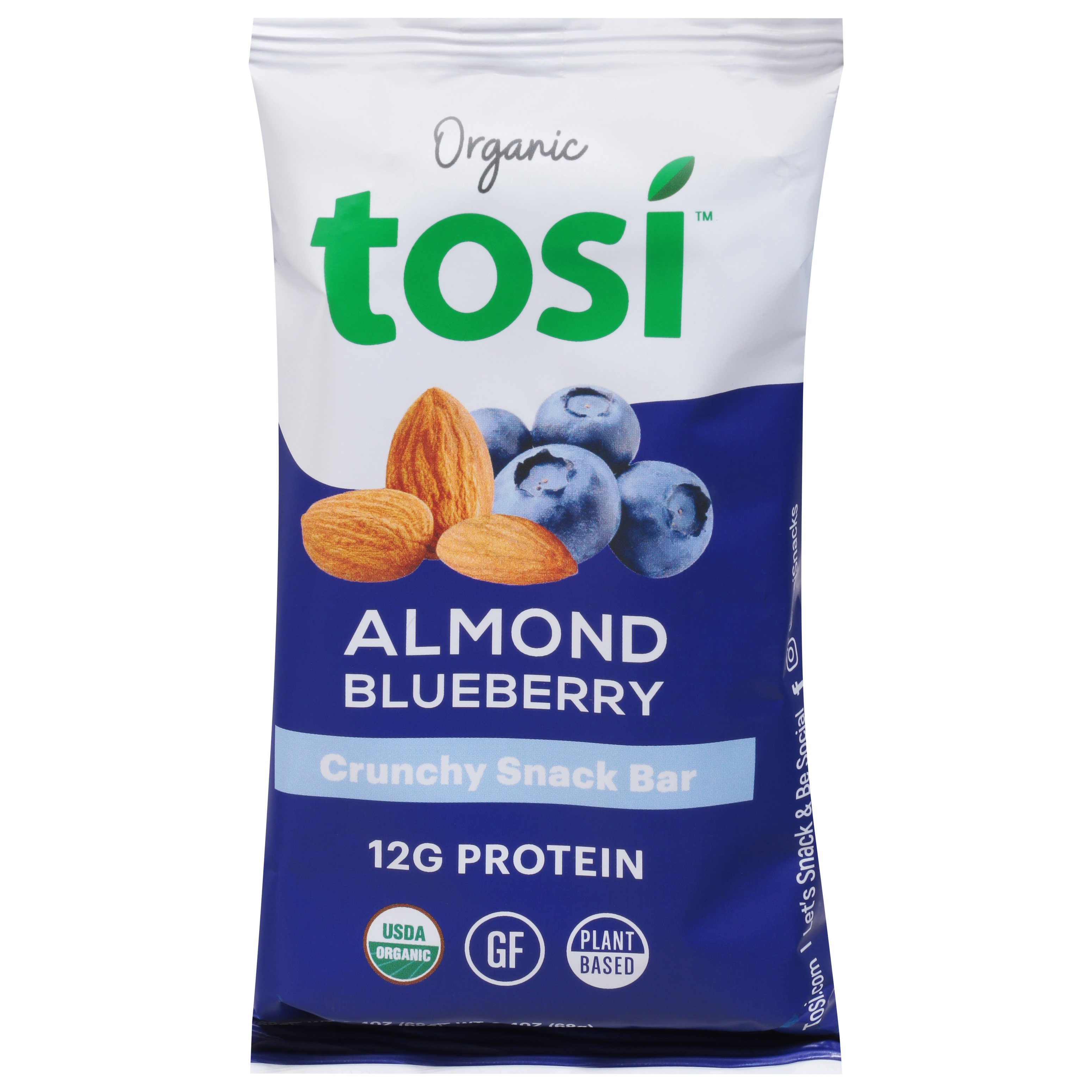 Tosi Organic Crunchy Almond Blueberry Snack Bar