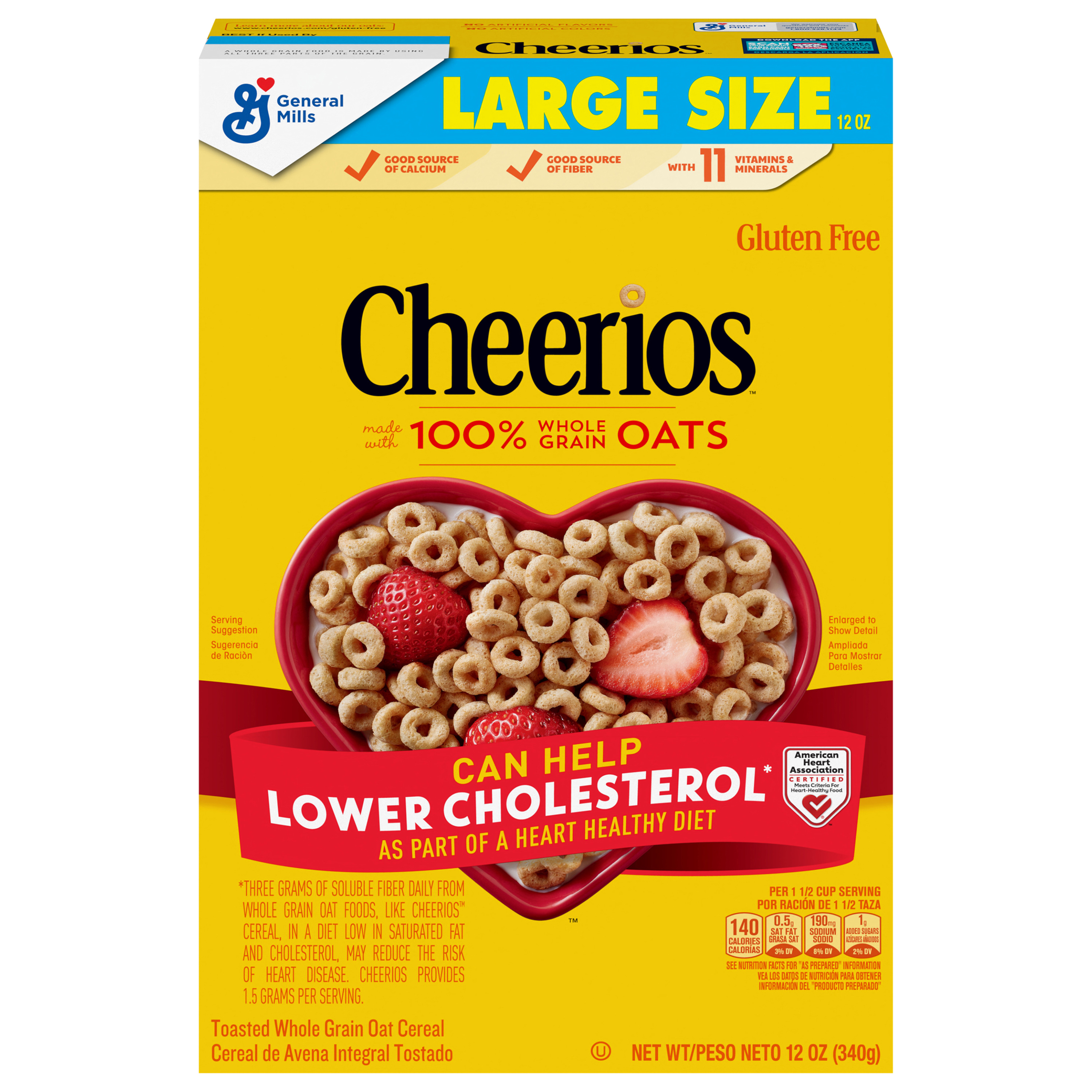 Cheerios, Heart Healthy Gluten Free Breakfast Cereal, Large Size,