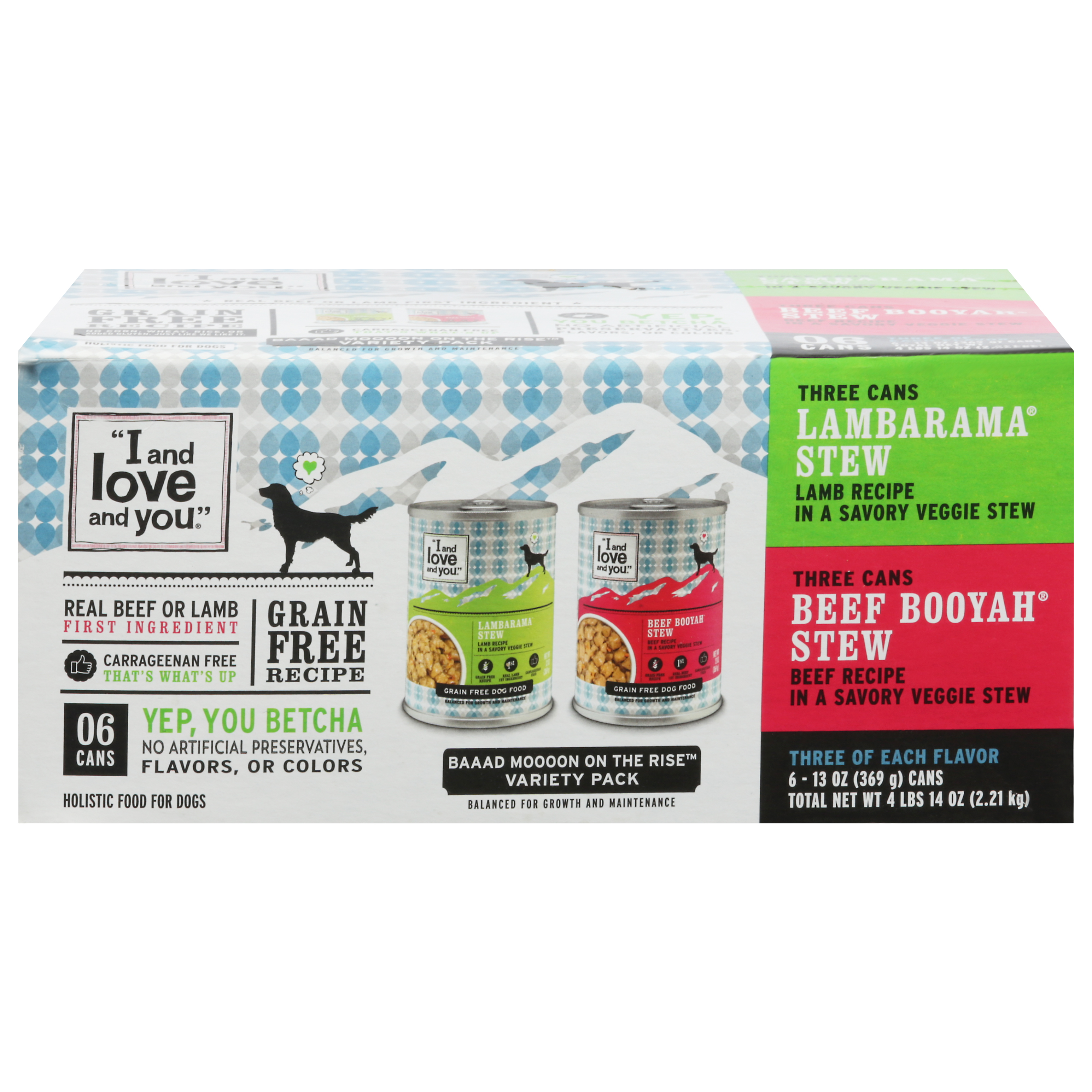 I and Love and You Grain Free Recipe Baaad Moooon on the Rise Holistic Food for Dogs Variety Pack