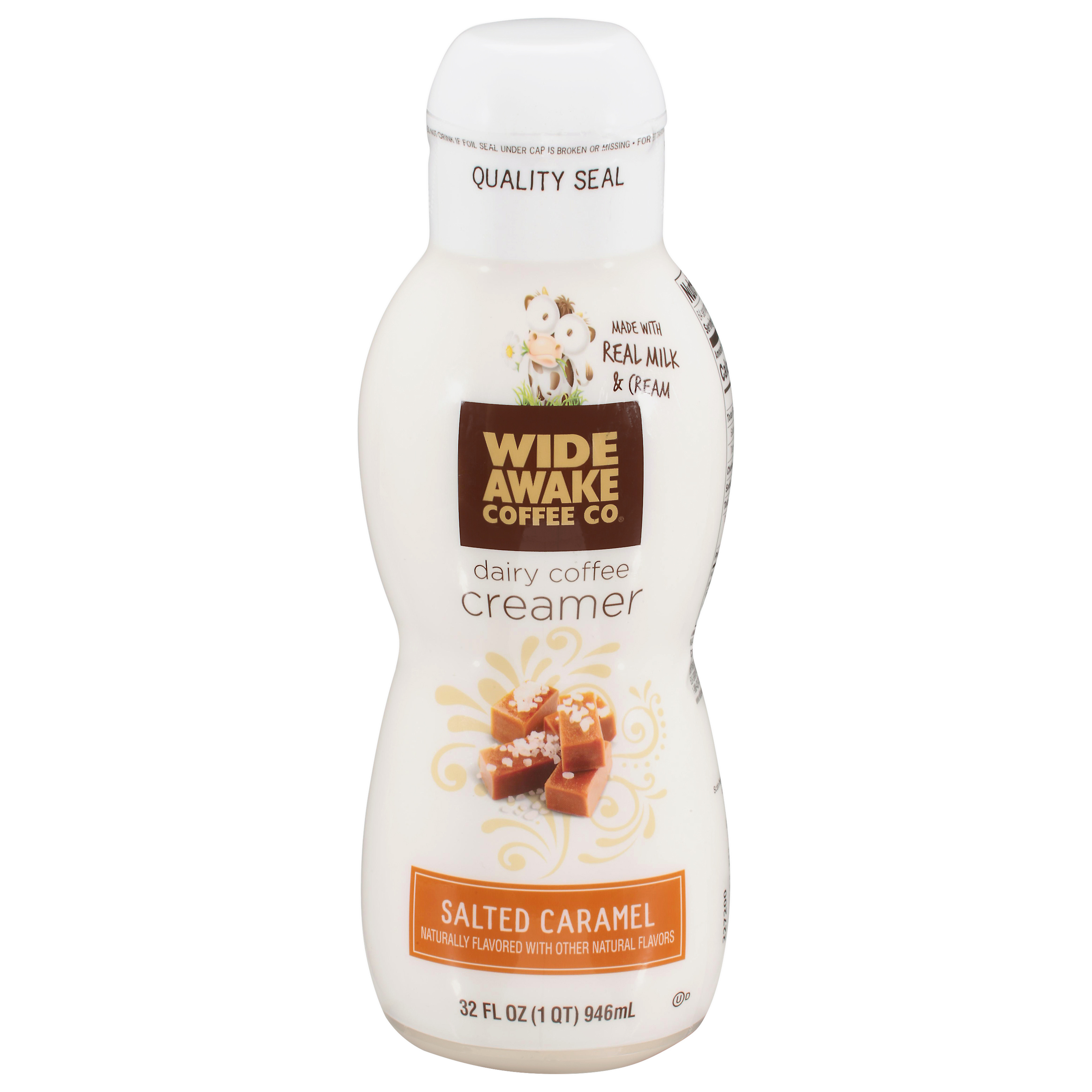 Wide Awake Coffee Co. Dairy Coffee Salted Caramel Creamer 32 fl oz Bottle