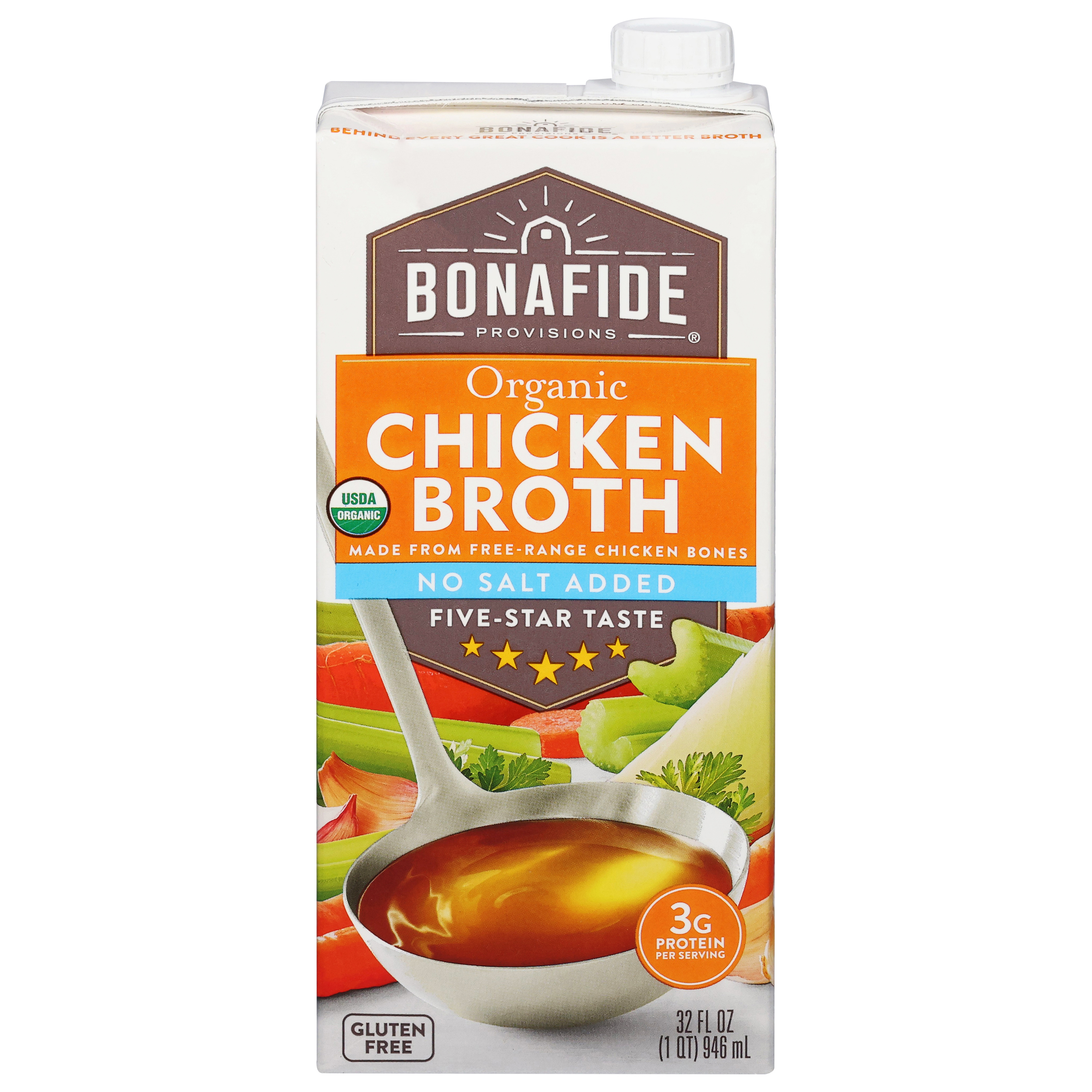 Bonafide Provisions Organic No Salt Added Chicken Broth