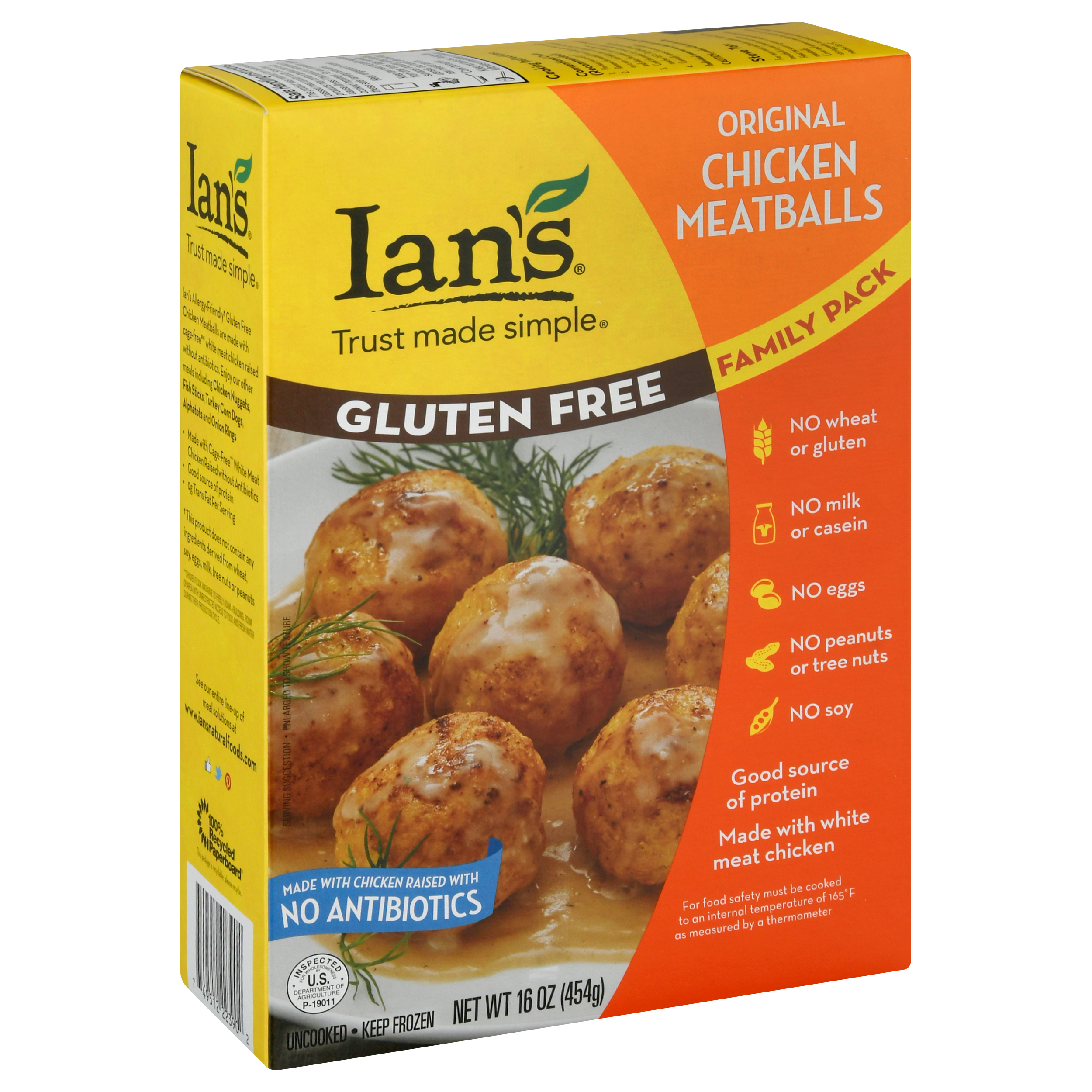 Ians Gluten Free Family Pack Original Chicken Meatballs