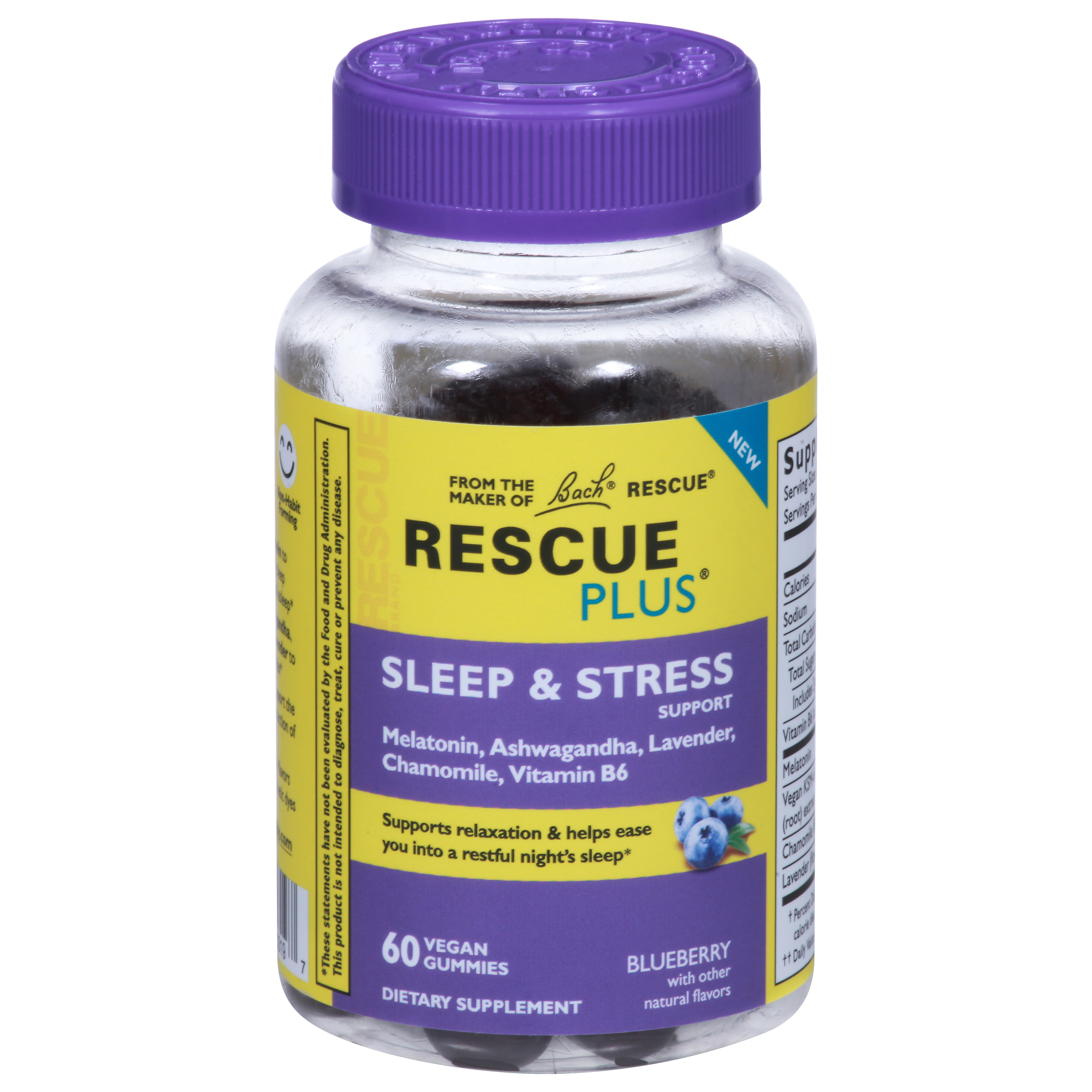 Rescue Plus Blueberry Sleep & Stress Support 60 Gummies