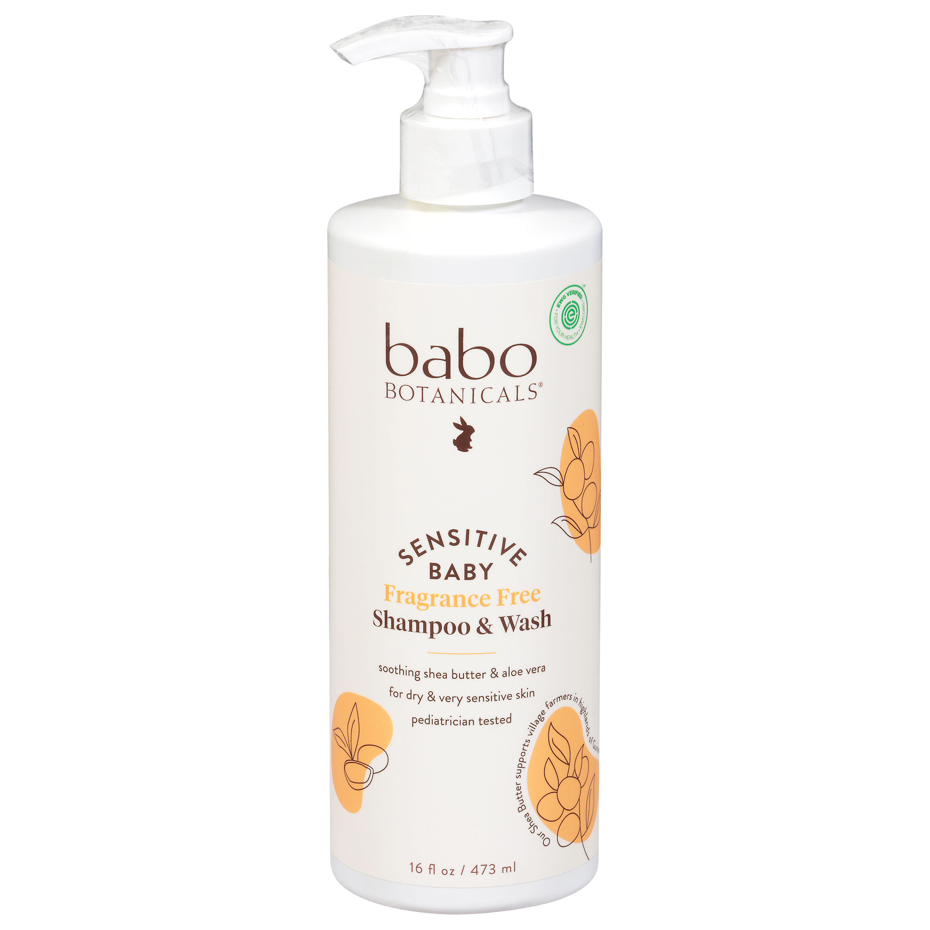 Babo Botanicals Sensitive Baby Fragrance Free Shampoo & Wash