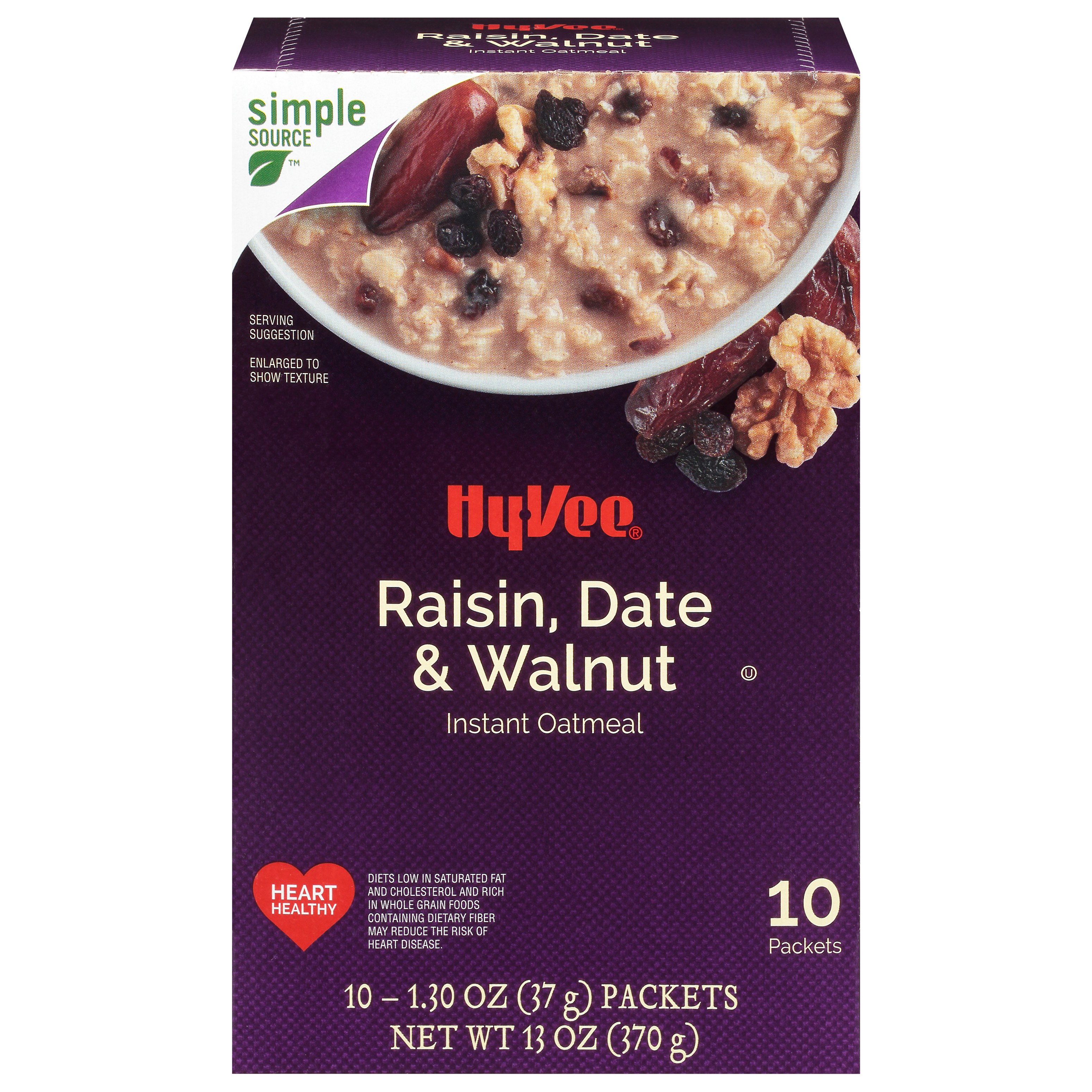 HyVee Raisin, Date & Walnut Instant Oatmeal 10 ea