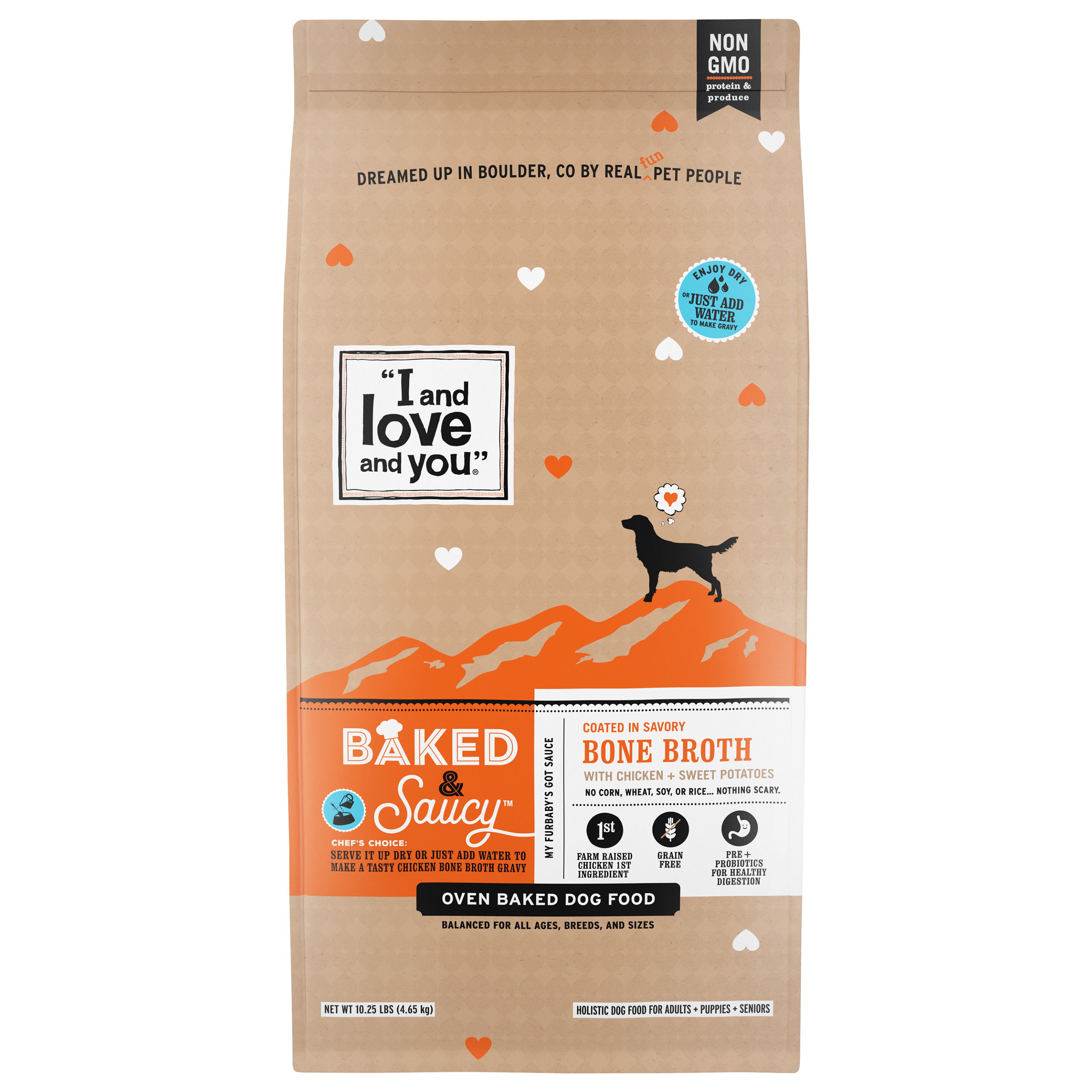 I And Love And You Baked & Saucy Oven Baked Bone Broth with Chicken + Sweet Potatoes Dog Food