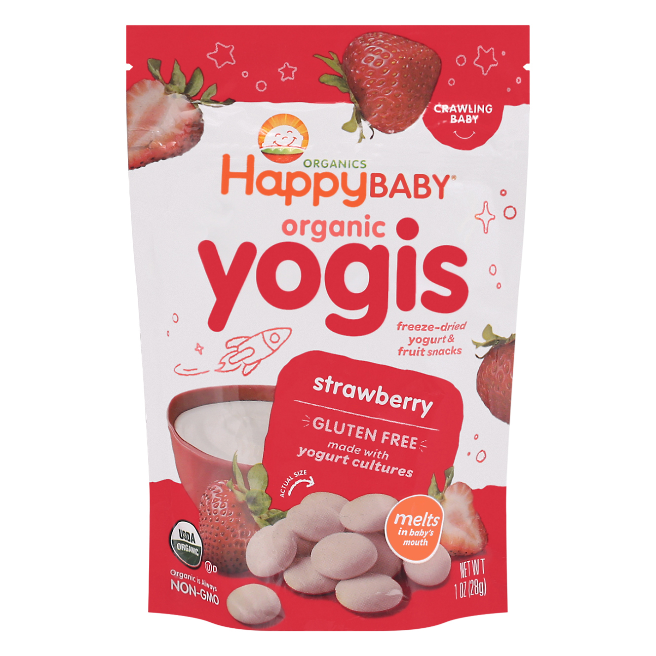 HappyBaby Organics Crawling Baby Strawberry Organic Yogis
