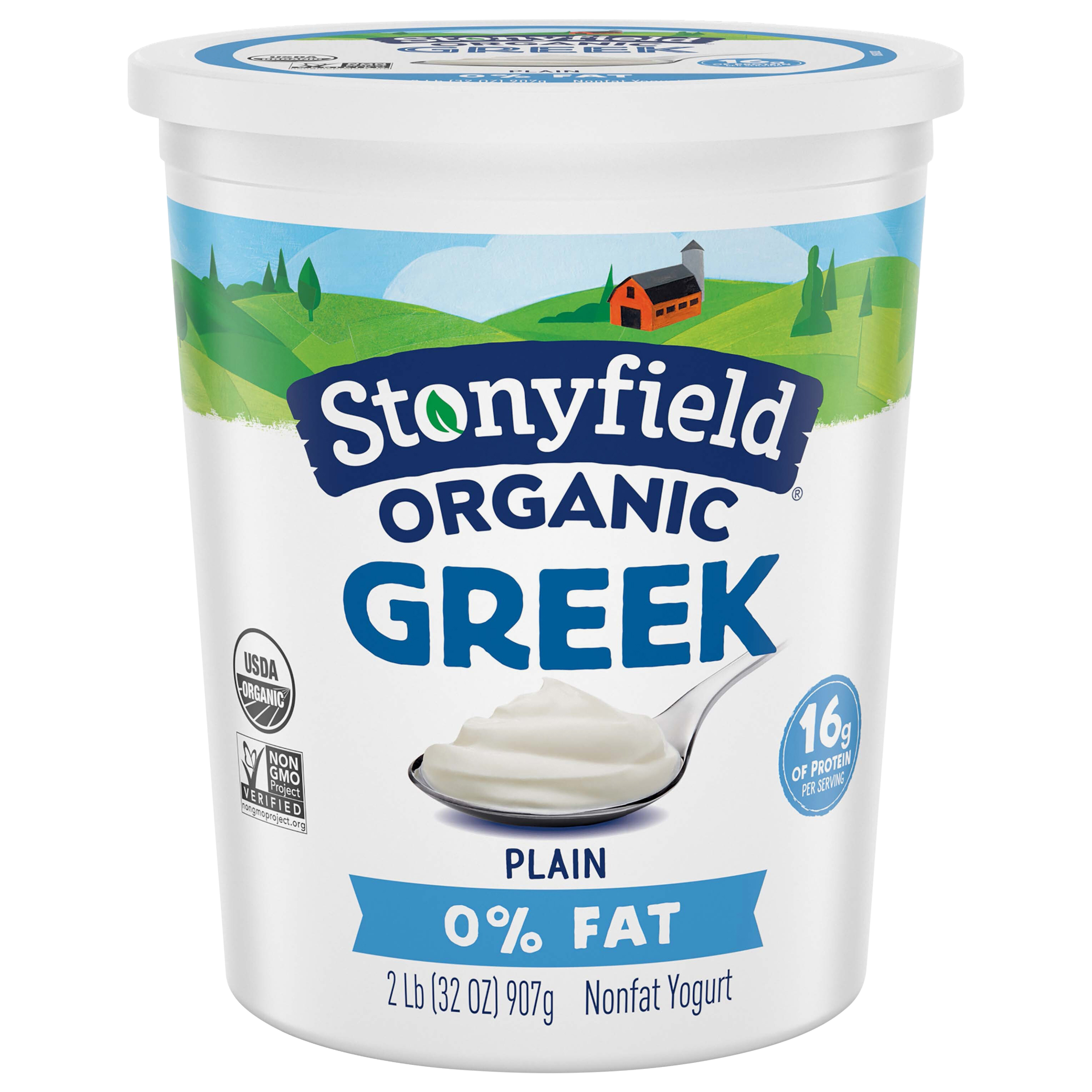 Stonyfield Organic Nonfat Greek Plain Yogurt